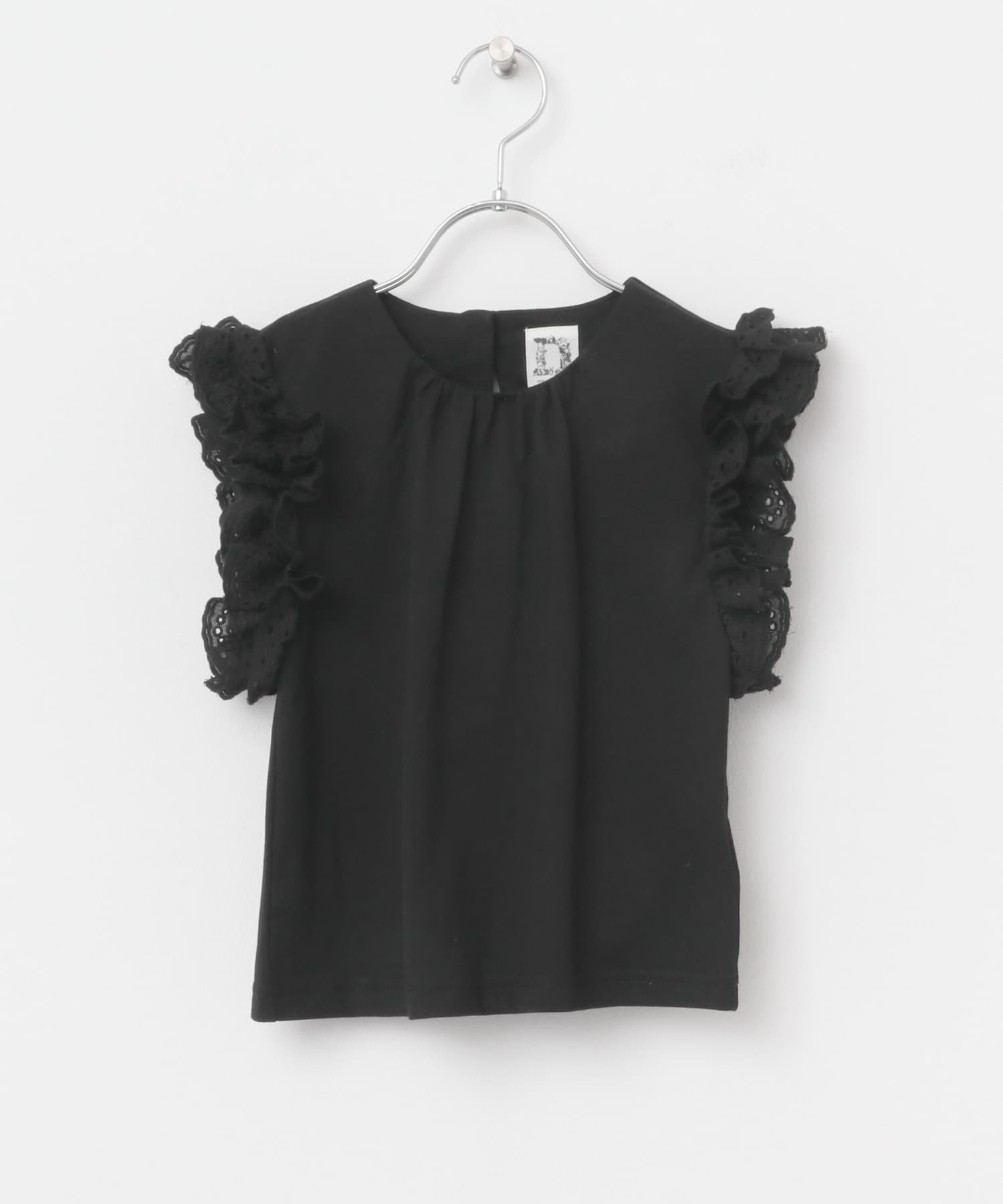 袖レースフレンチスリーブカットソー(KIDS) BLACK 105