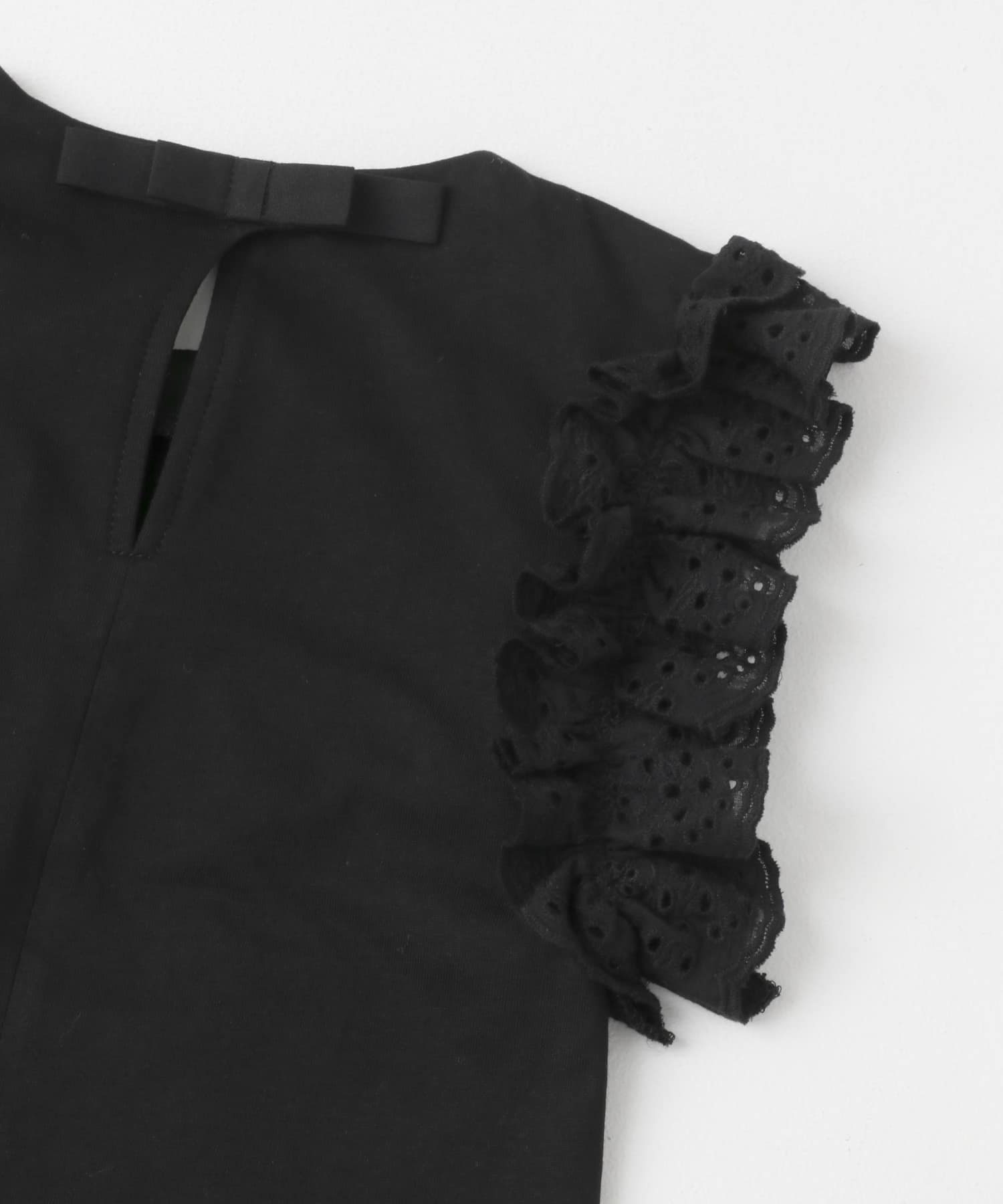 袖レースフレンチスリーブカットソー(KIDS) BLACK 105