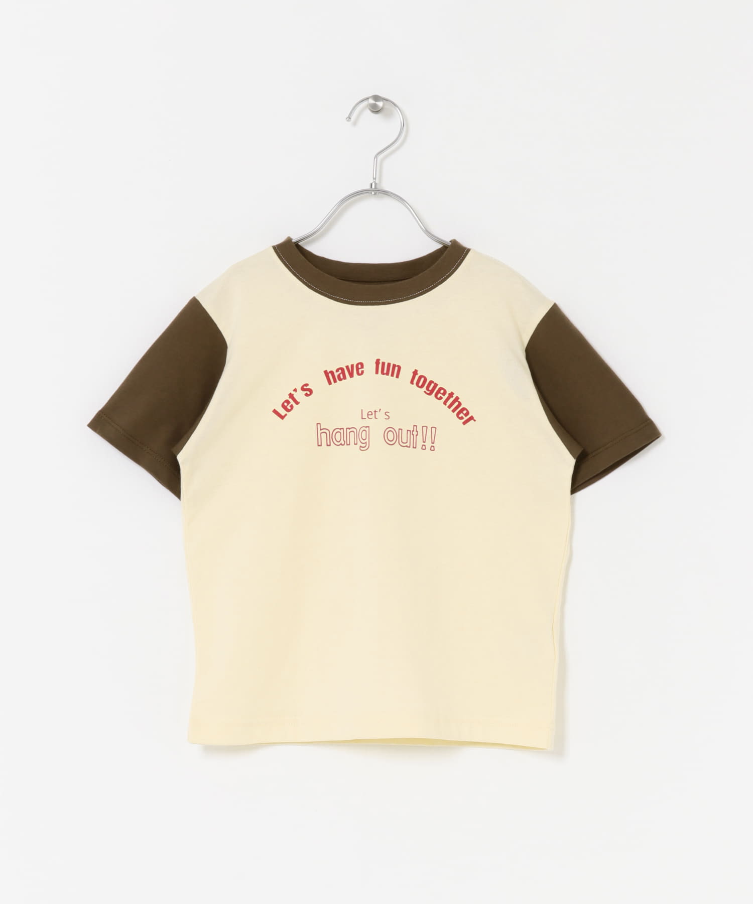 『WEB/一部店舗限定サイズ』配色ロゴTシャツ(KIDS) IVORY 105