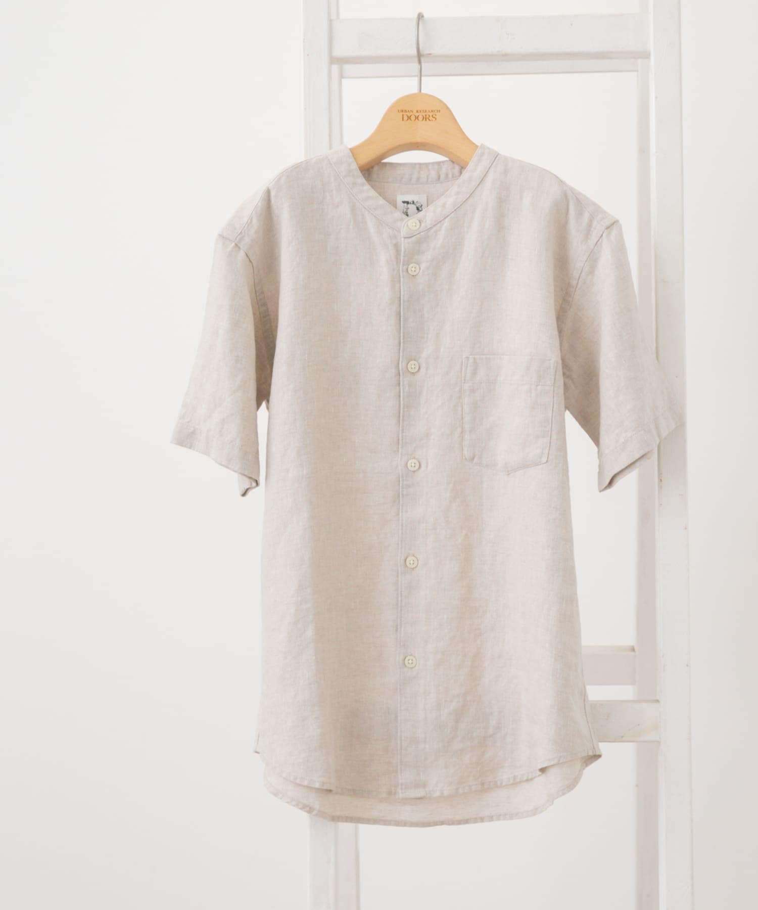 『WEB/一部店舗限定』『親子リンク』シルケットリネンバンドカラーシャツ(KIDS) ECRU 150