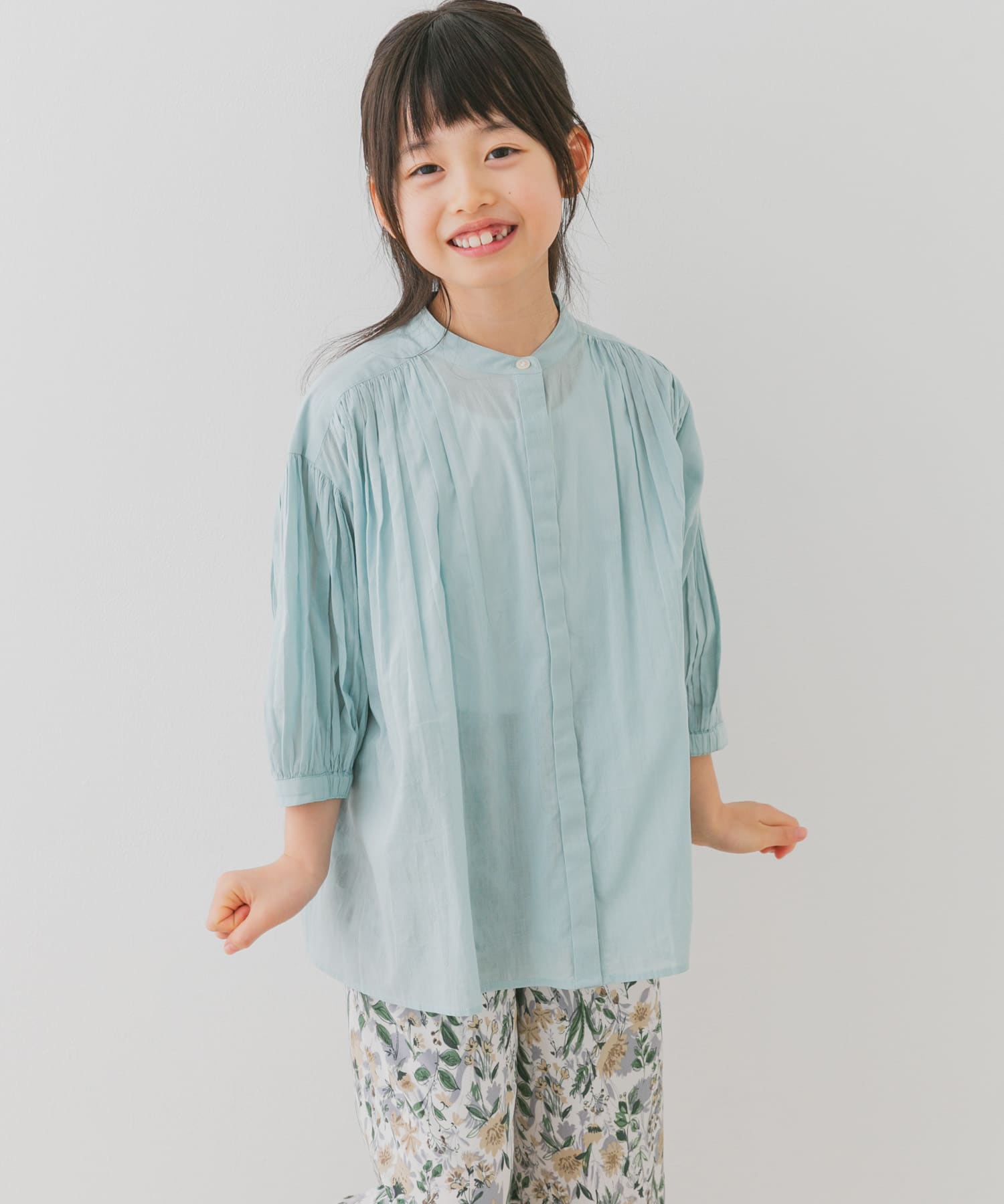 『親子リンク』コットンボイルギャザーブラウス(KIDS)
