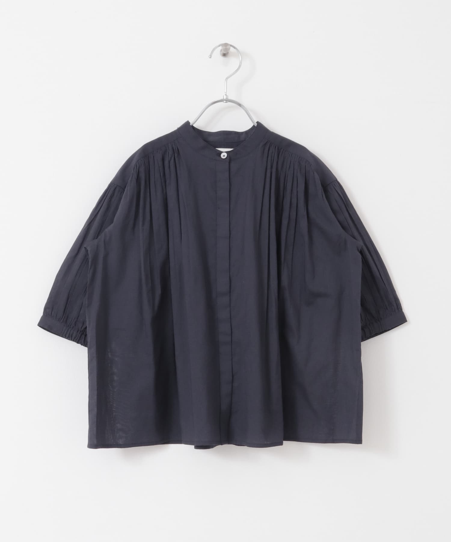 『親子リンク』コットンボイルギャザーブラウス(KIDS) NAVY 105