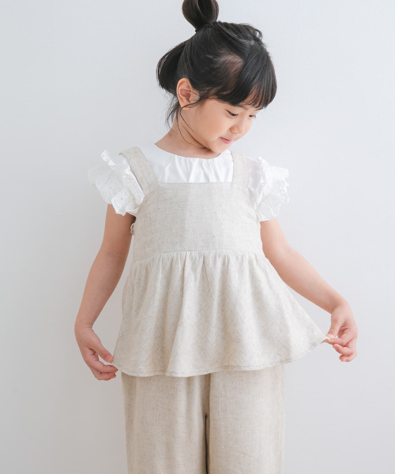 『セットアップ対応』レーヨンリネンキャミソールブラウス(KIDS)