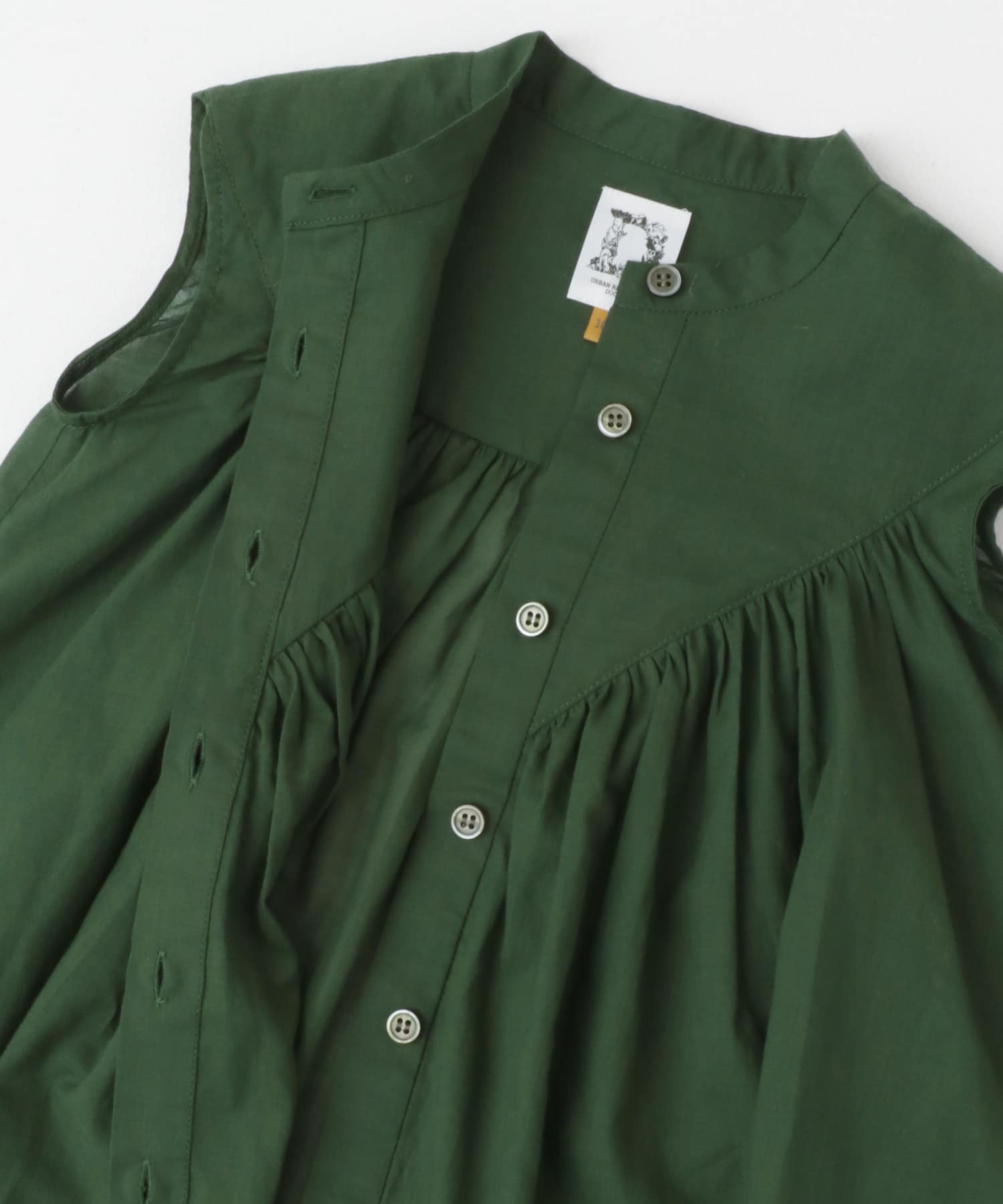 『親子リンク』コットンボイルV切替ブラウス(KIDS) GREEN 105