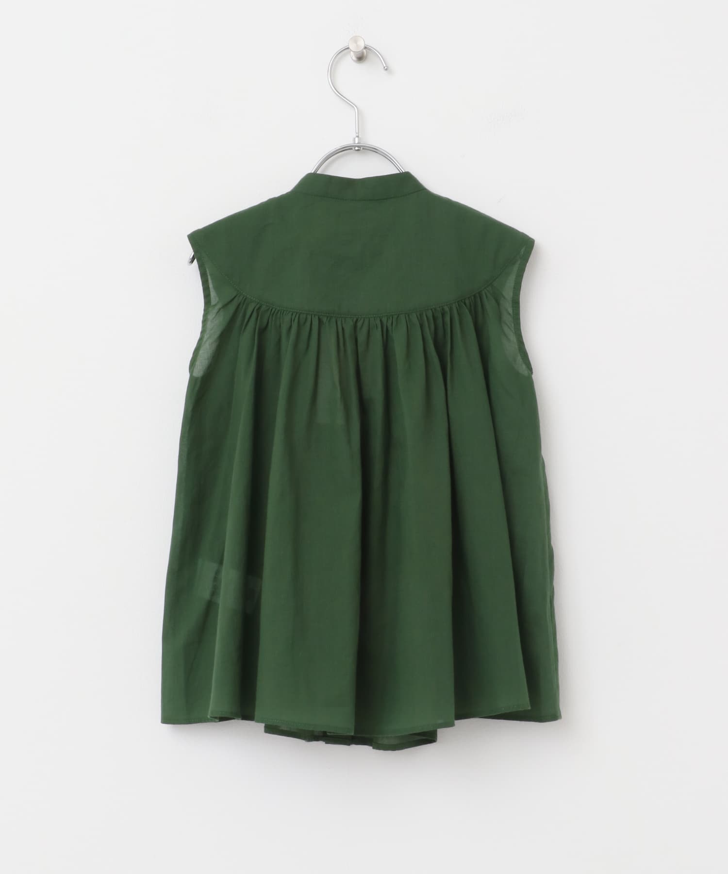 『親子リンク』コットンボイルV切替ブラウス(KIDS) GREEN 105