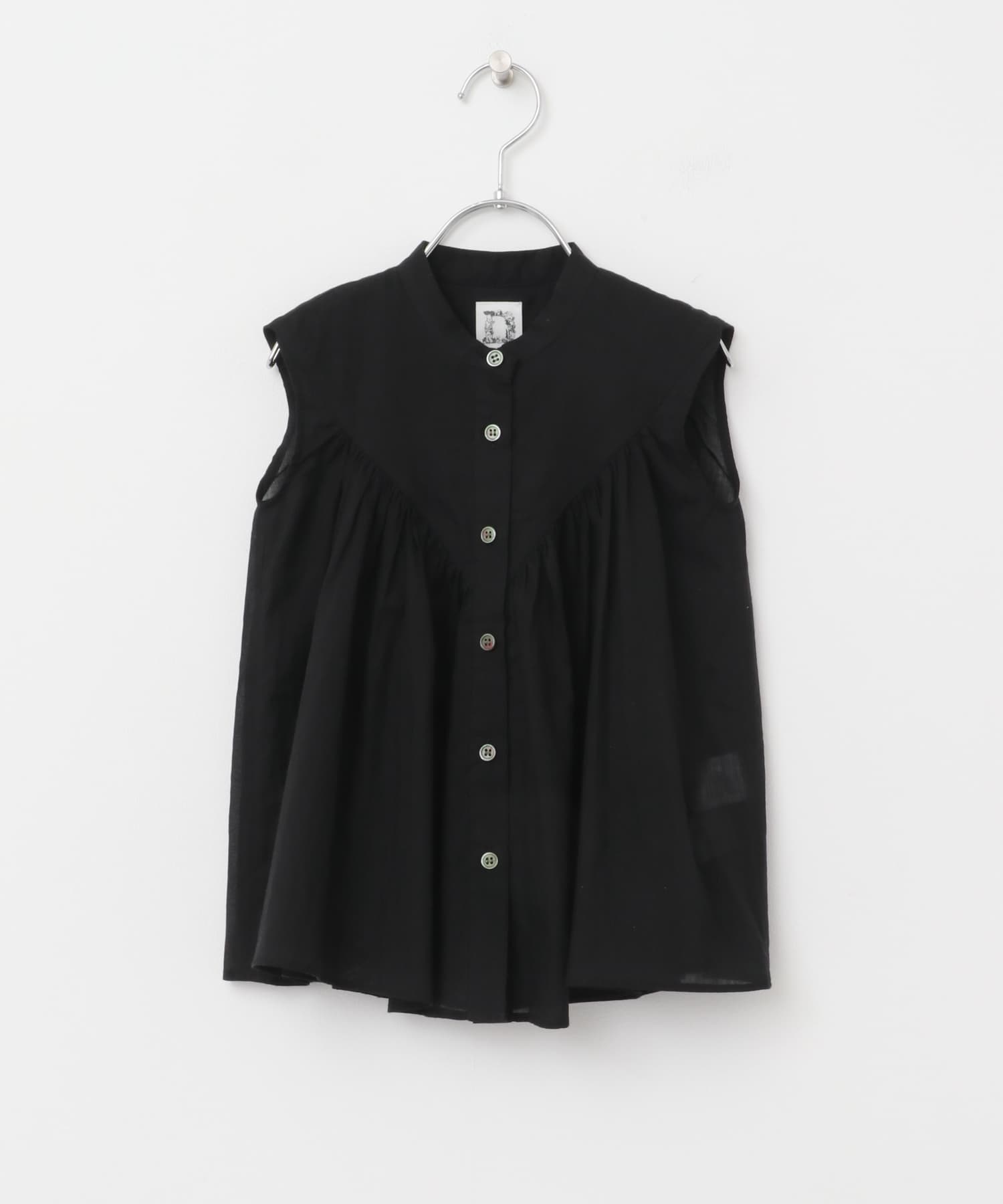 『親子リンク』コットンボイルV切替ブラウス(KIDS) BLACK 105