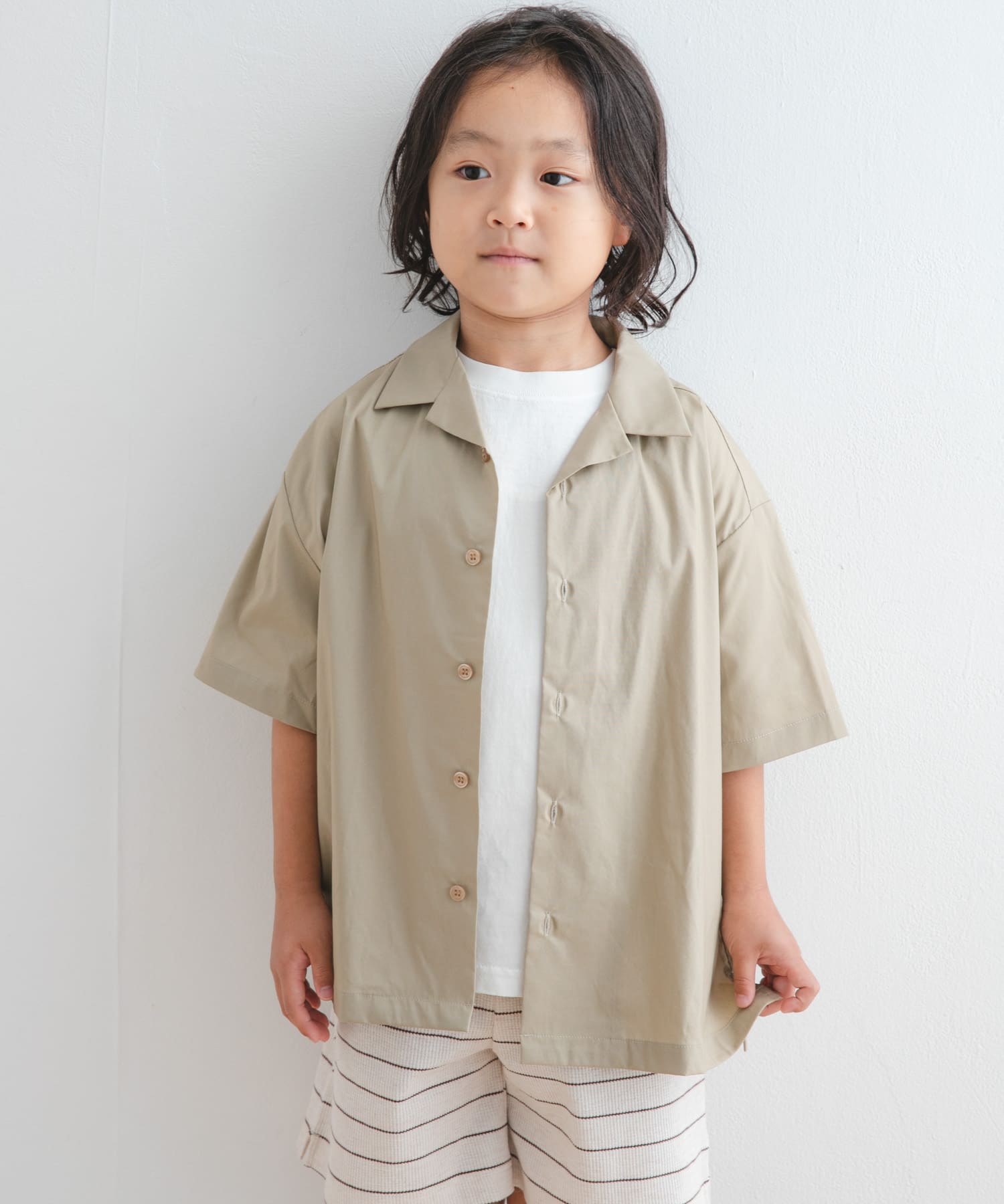 『セットアップ対応』『UVカット』オープンカラーシャツ(KIDS)
