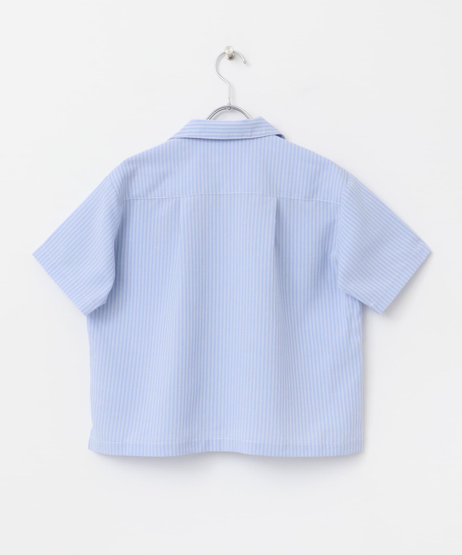 『WEB/一部店舗限定サイズ』ロゴ刺繍ストライプシャツ(KIDS) BLUE 120