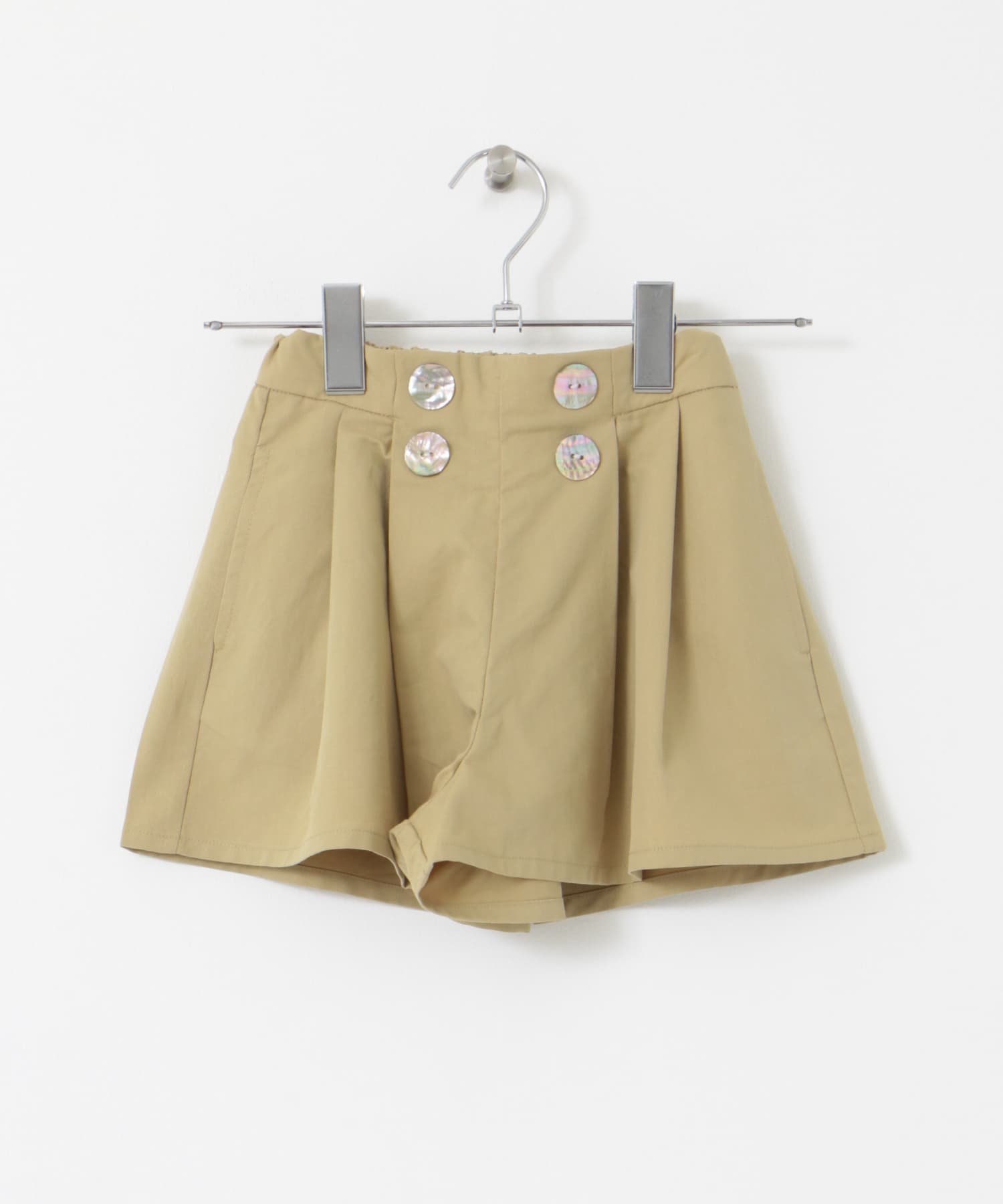 『WEB/一部店舗限定サイズ』フロントボタンキュロットパンツ(KIDS) BEIGE 105