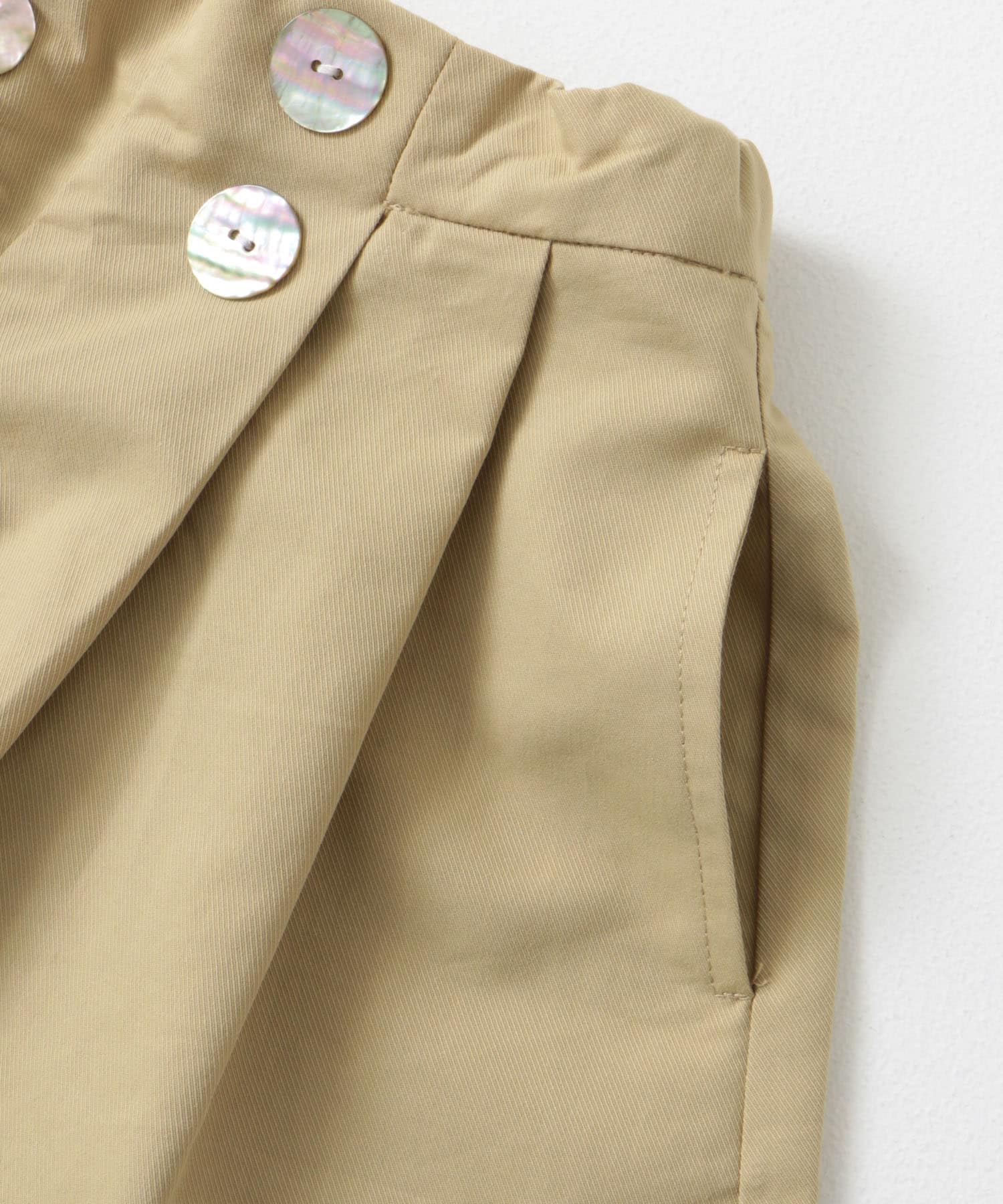 『WEB/一部店舗限定サイズ』フロントボタンキュロットパンツ(KIDS) BEIGE 105