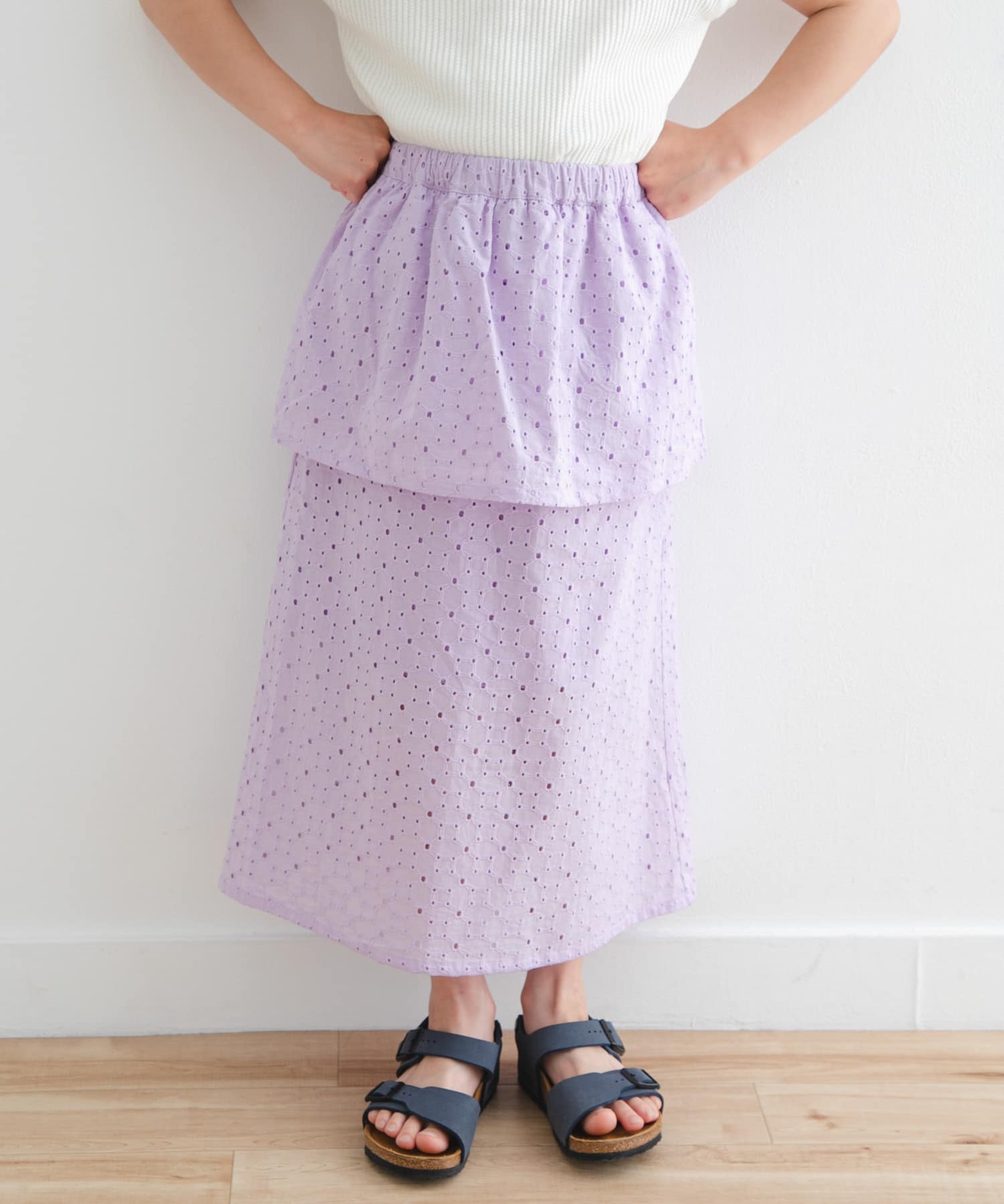 コットンレースティアードスカート(KIDS)