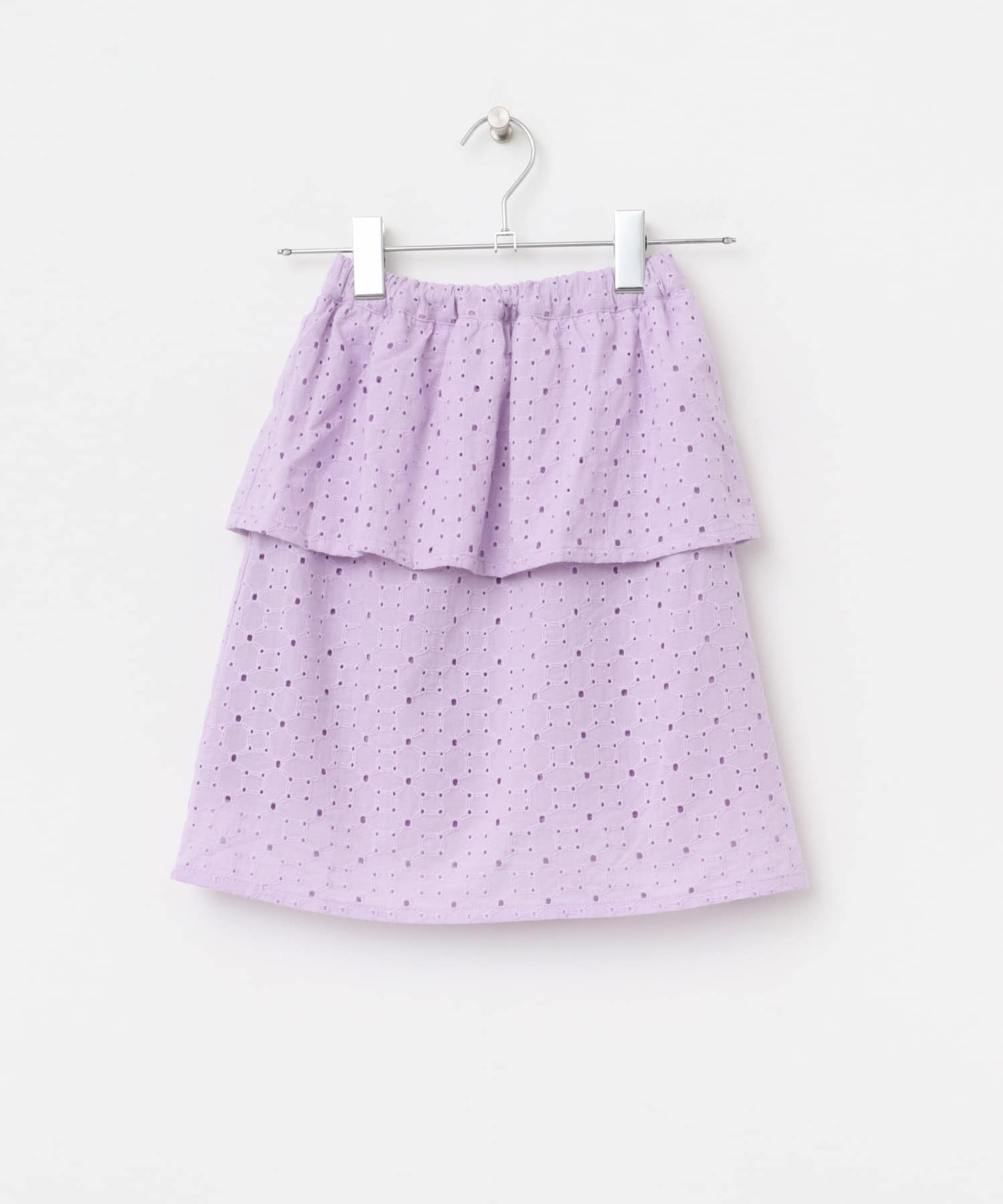 コットンレースティアードスカート(KIDS) PURPLE 105