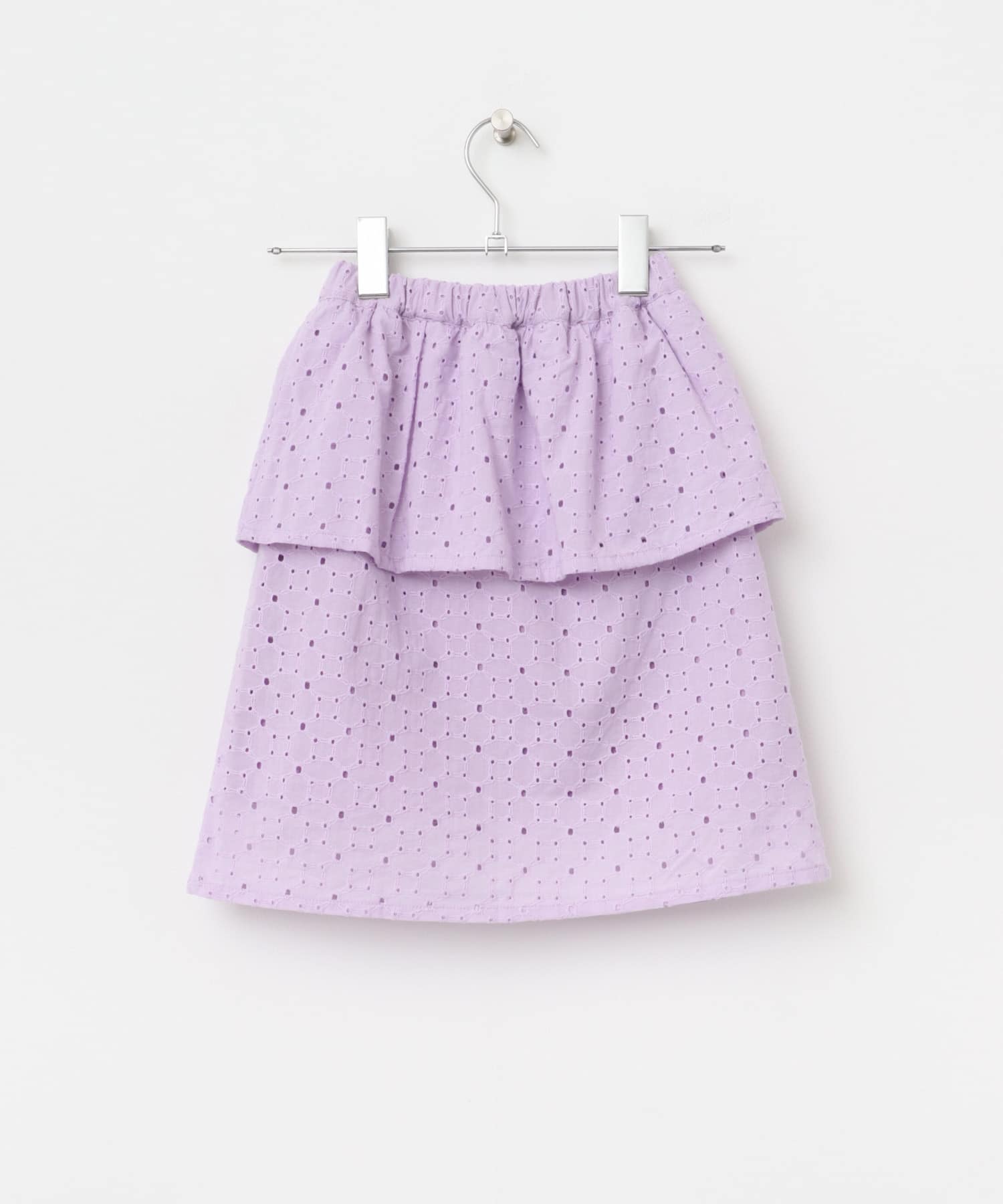 コットンレースティアードスカート(KIDS) PURPLE 105