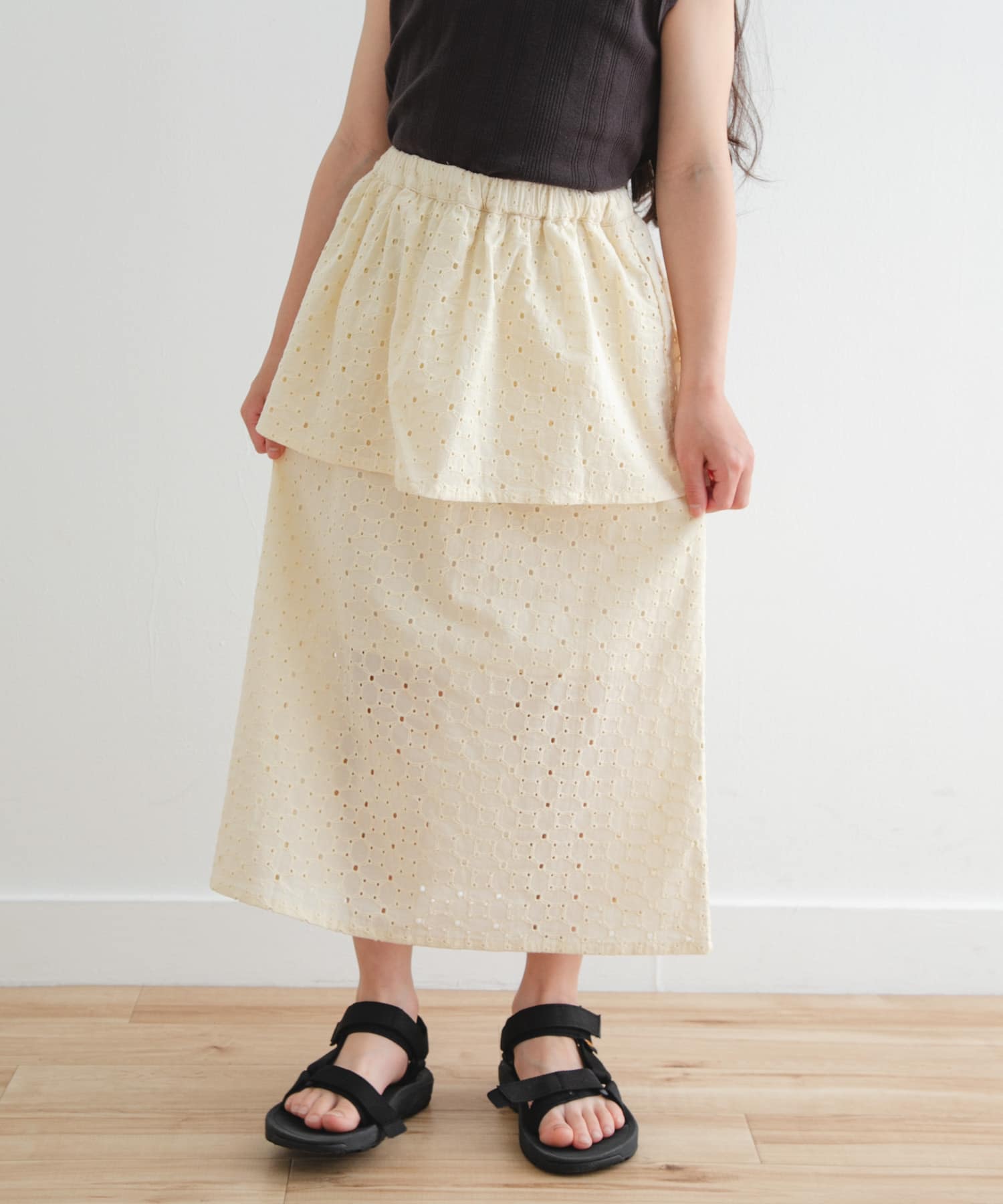 コットンレースティアードスカート(KIDS)