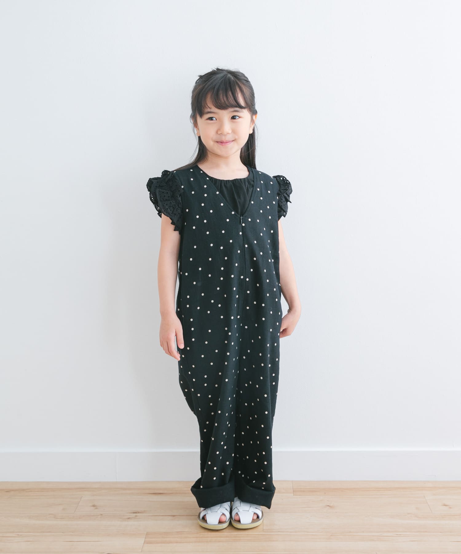 『親子リンク』リネンレーヨンドットオールインワン(KIDS)