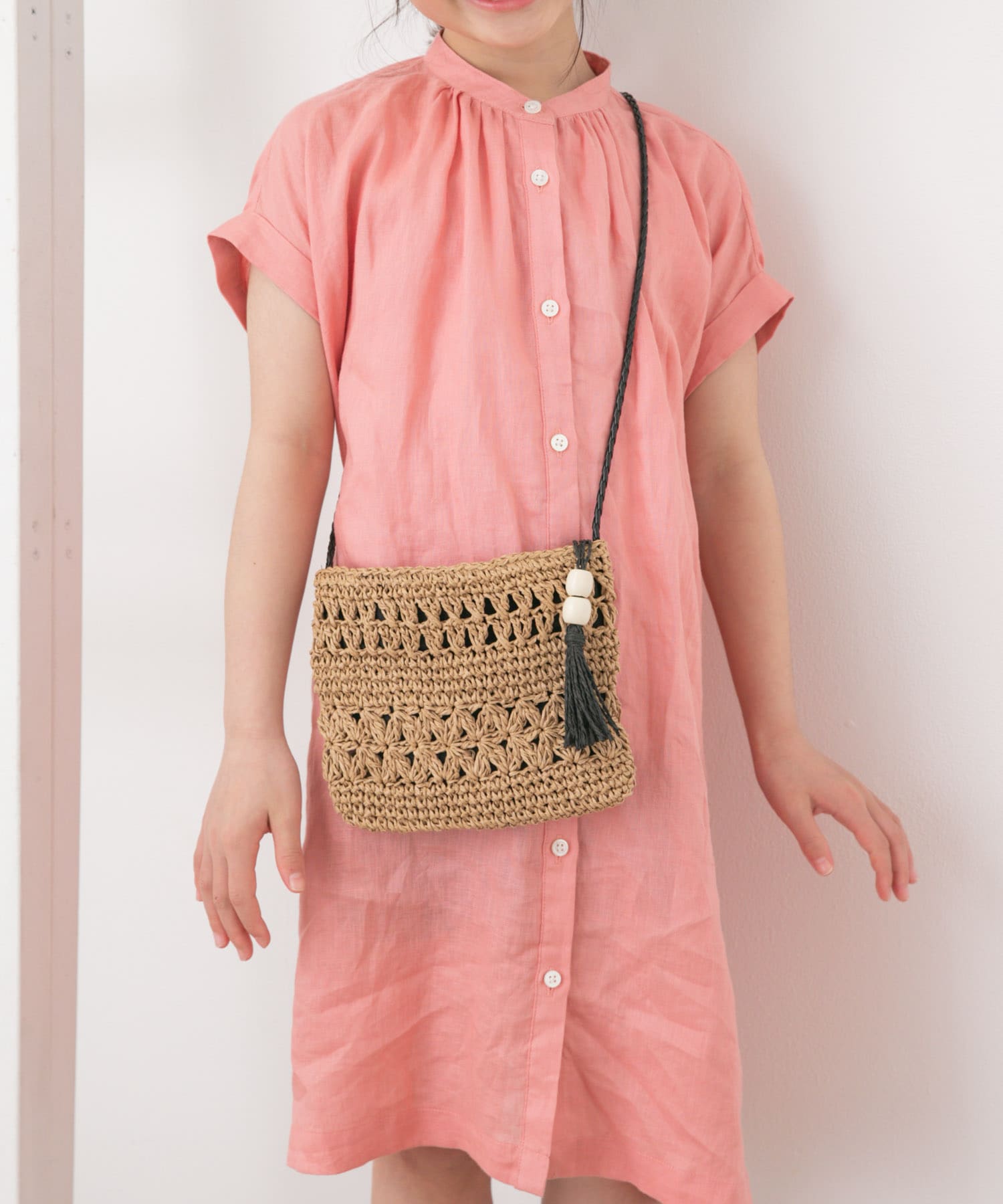 ペーパー編みポシェット(KIDS) BEIGE one
