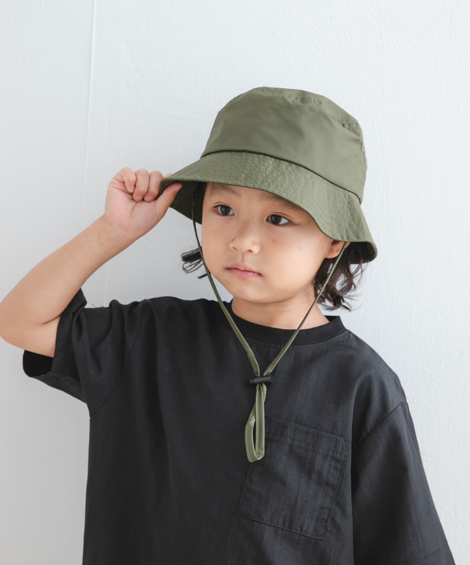 『親子リンク』撥水タフタバケットハット(KIDS) KHAKI one