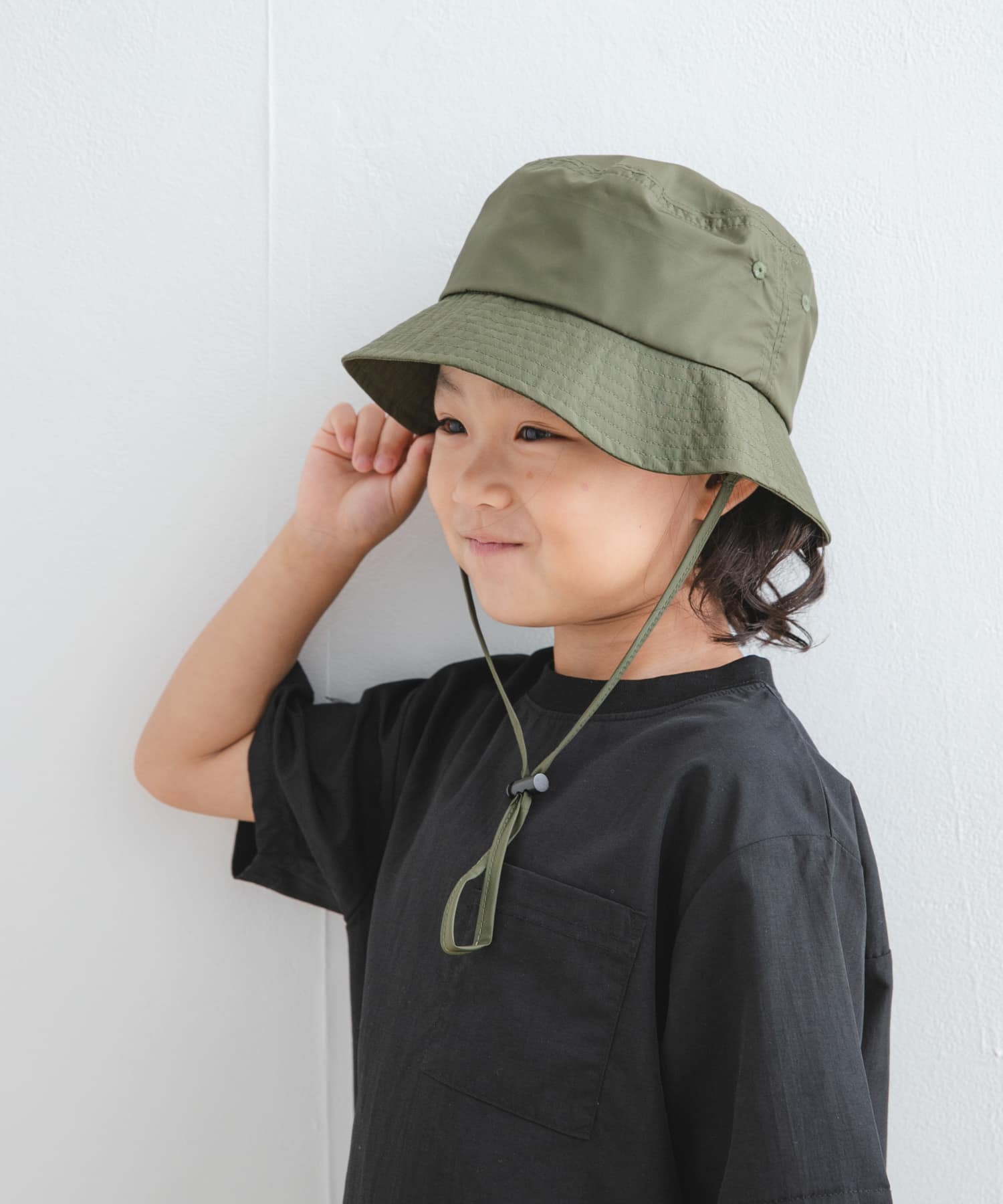 『親子リンク』撥水タフタバケットハット(KIDS) KHAKI one
