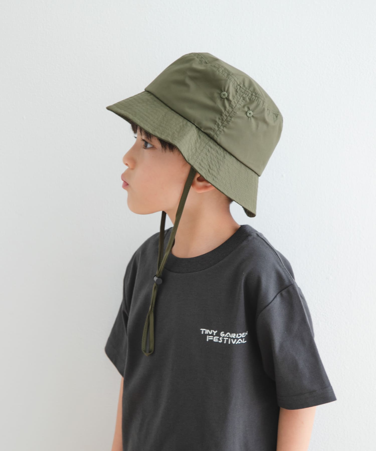 『親子リンク』撥水タフタバケットハット(KIDS) KHAKI one