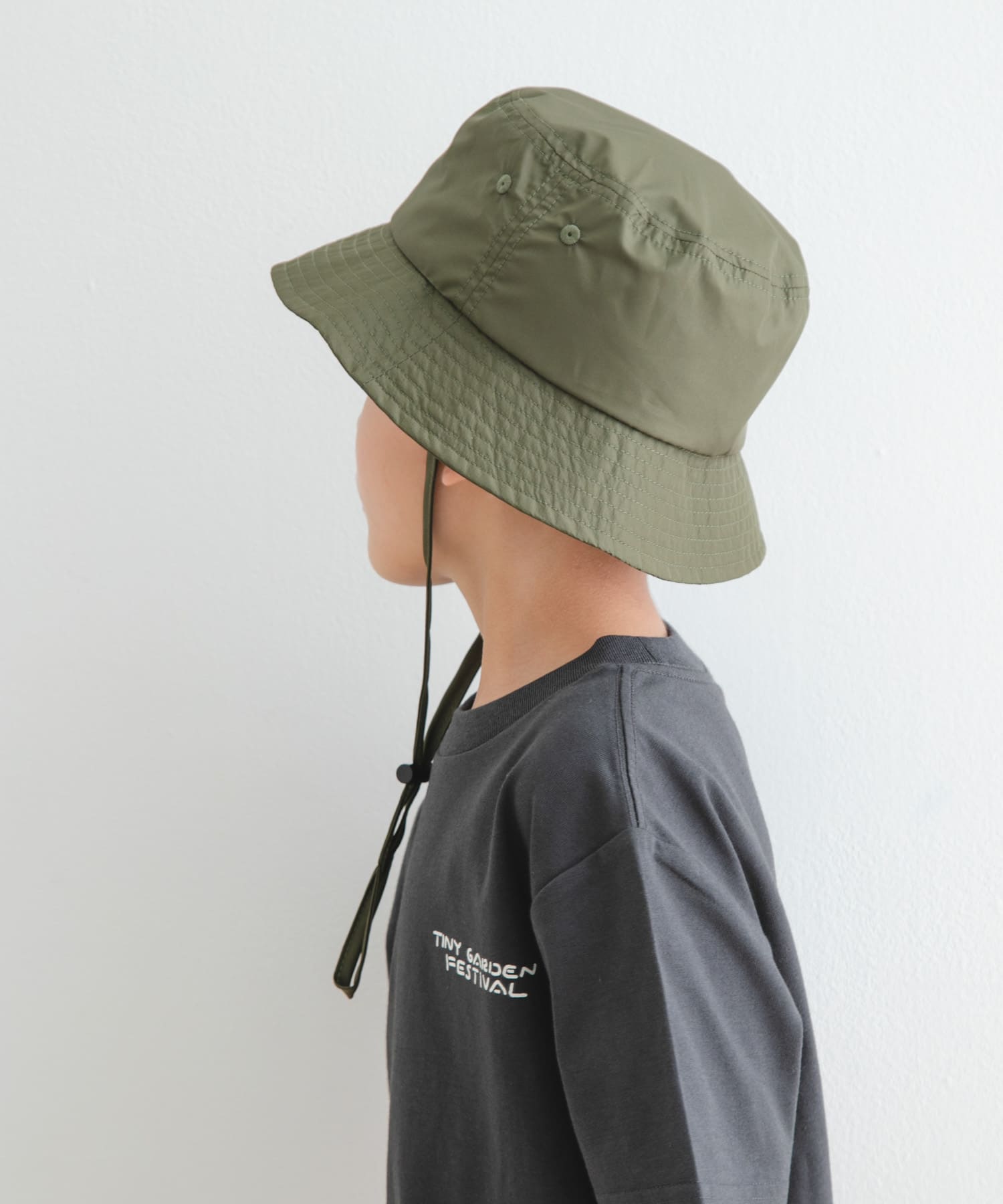 『親子リンク』撥水タフタバケットハット(KIDS) KHAKI one