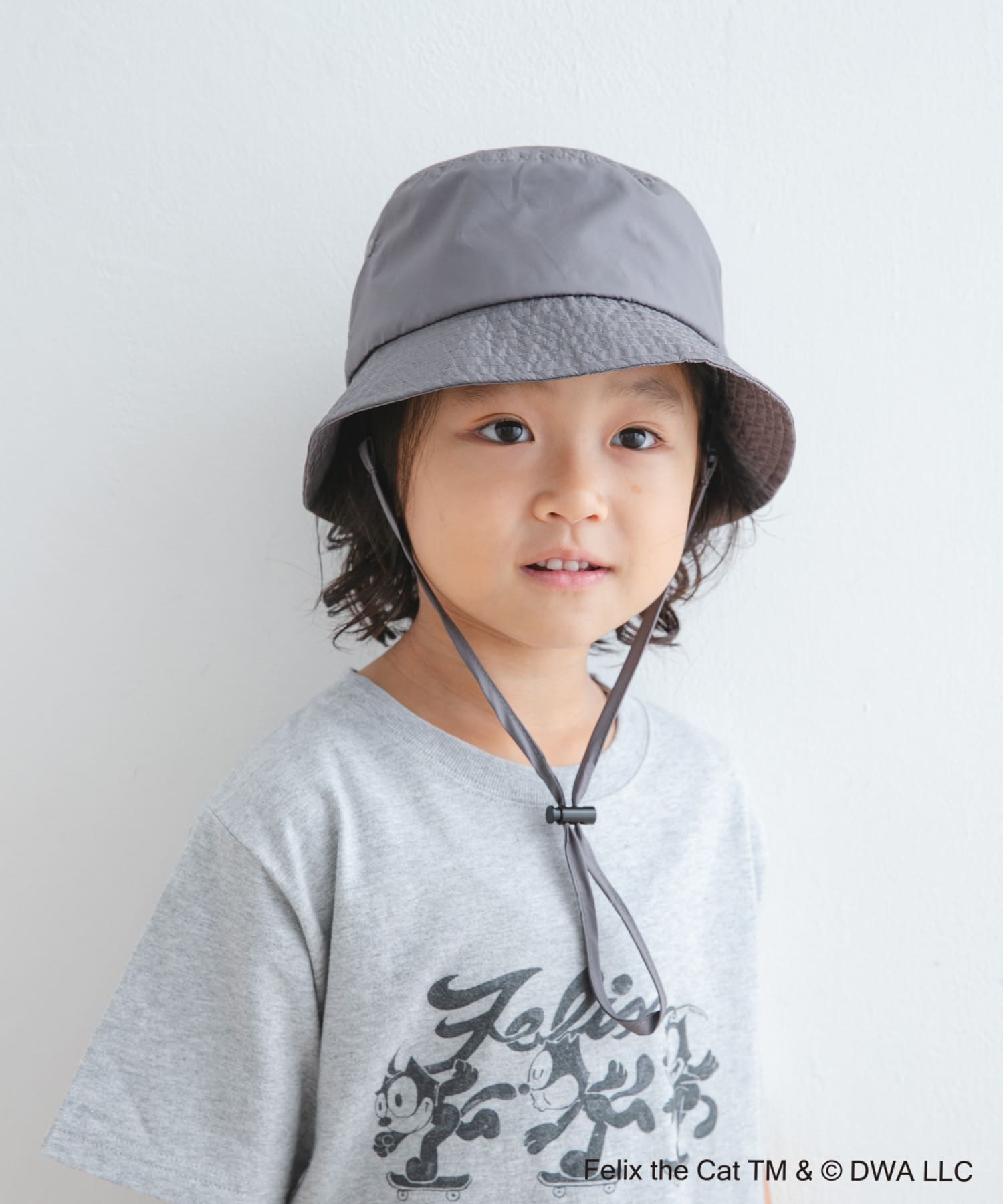 『親子リンク』撥水タフタバケットハット(KIDS) GRAY one