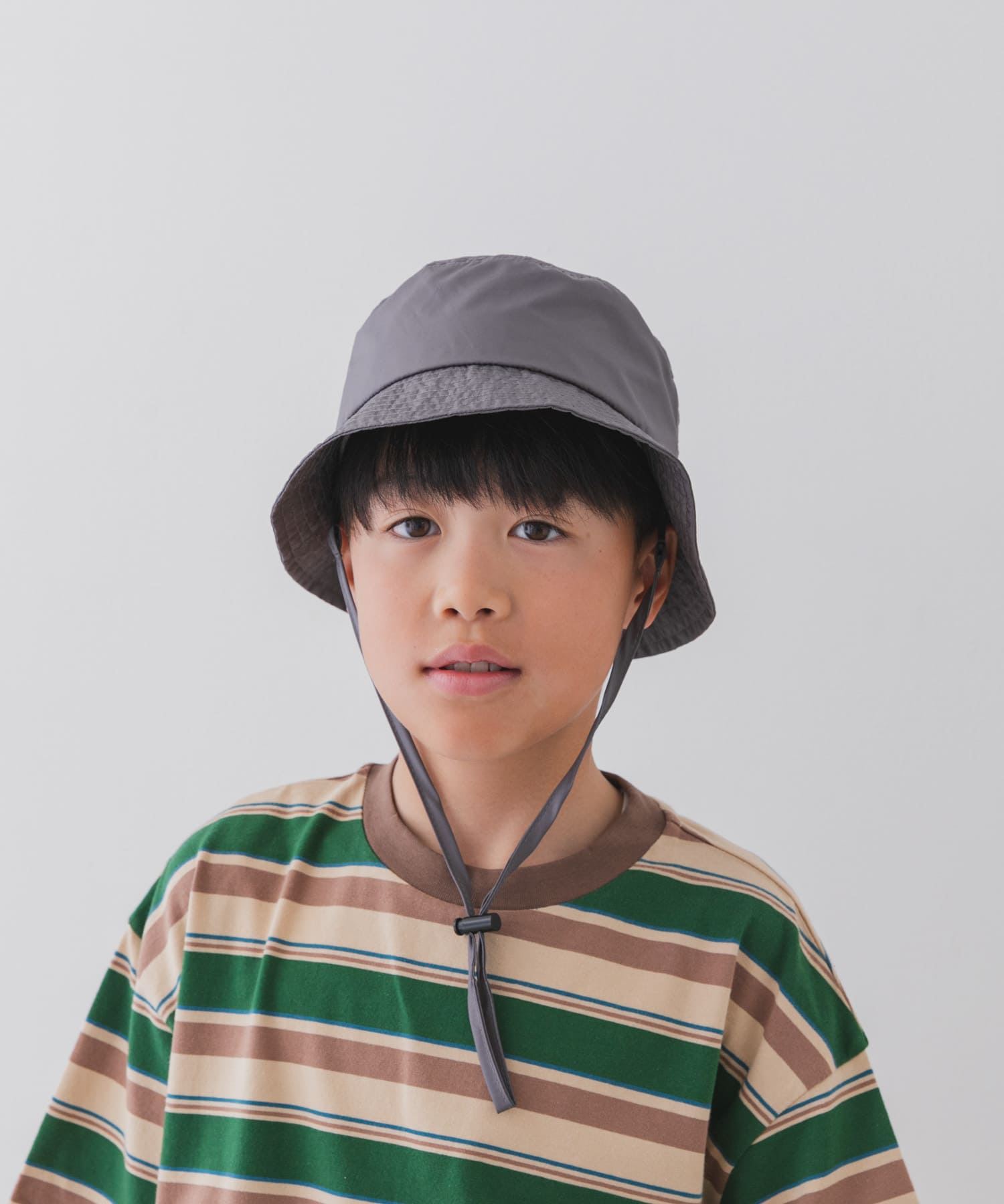 『親子リンク』撥水タフタバケットハット(KIDS) GRAY one