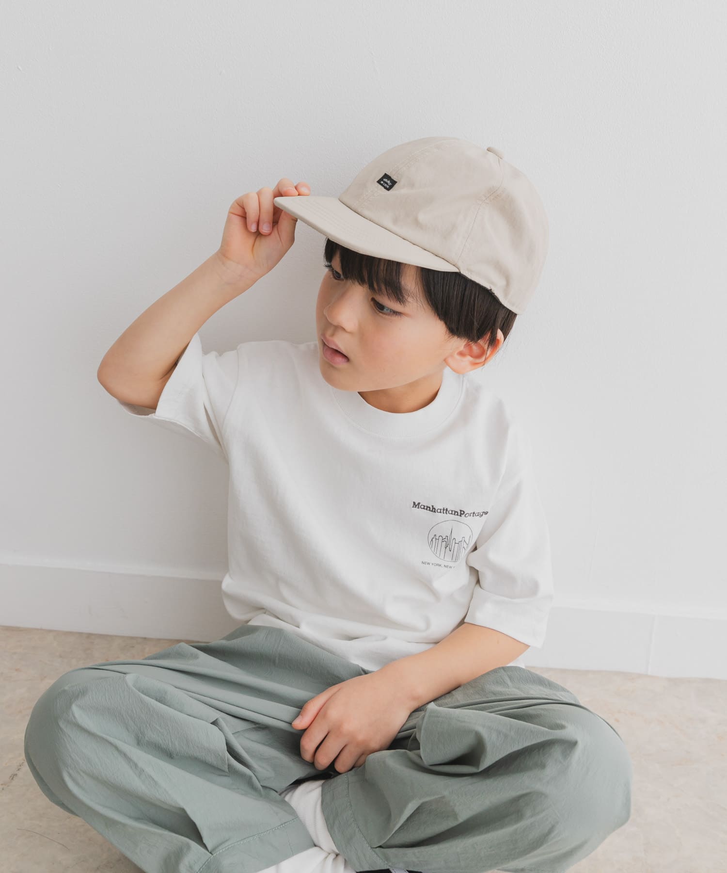 撥水テクニカルキャップ(KIDS) BEIGE one