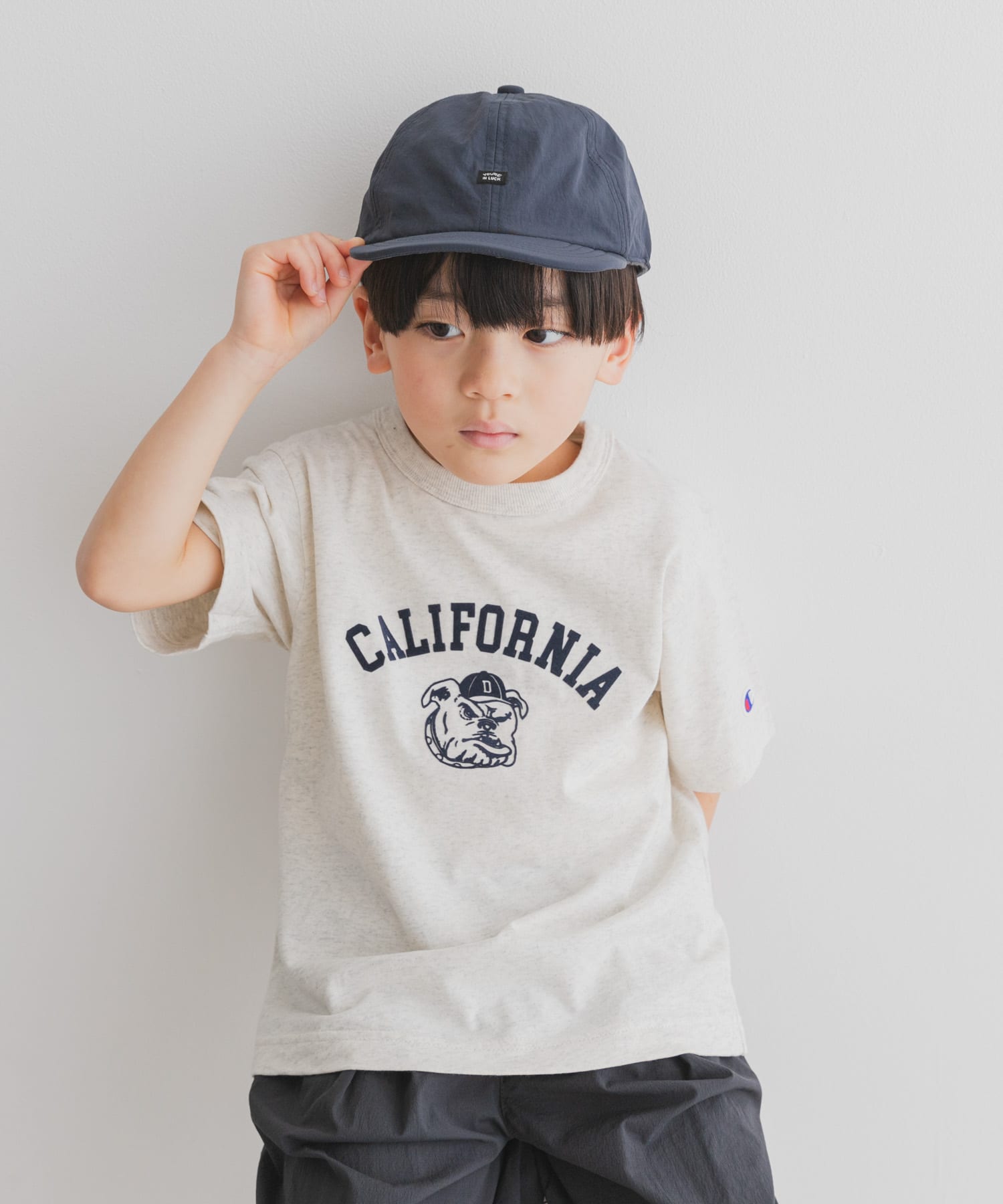 撥水テクニカルキャップ(KIDS) NAVY one