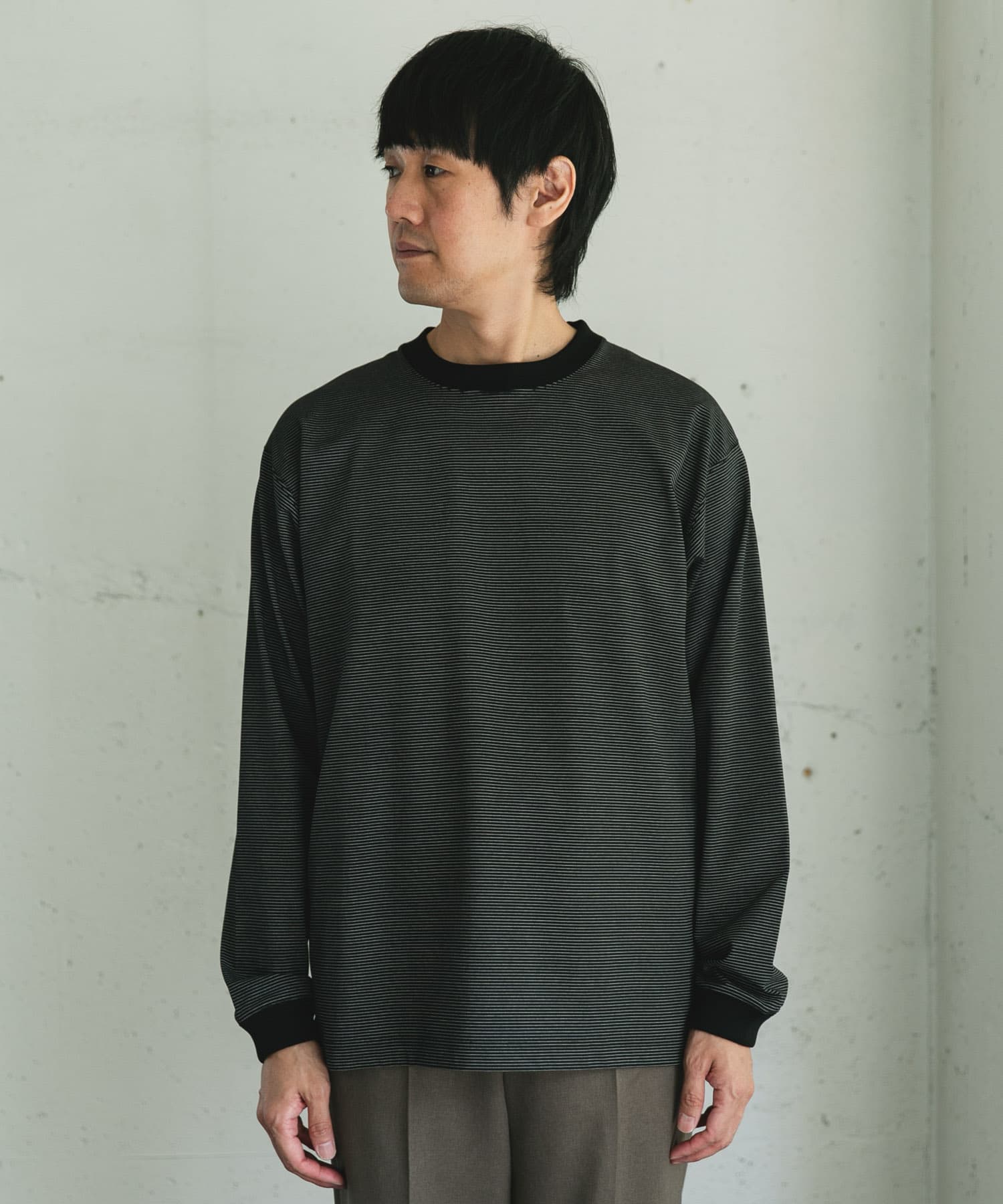 クイックドライロングスリーブTシャツ(M WHTxBLK): トップス｜URBAN