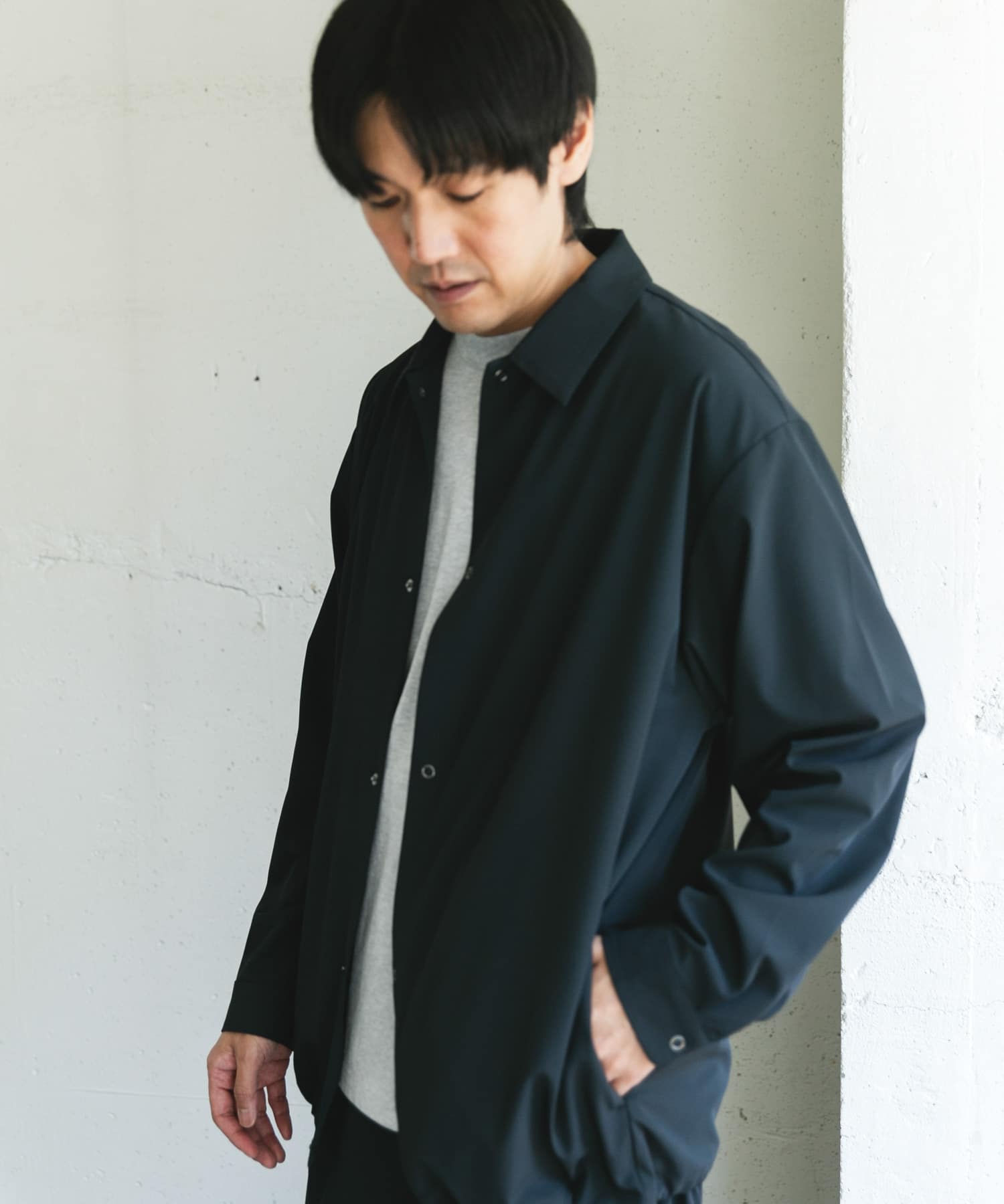 『UR TECH』サマシェア ロングスリーブシャツカーディガン