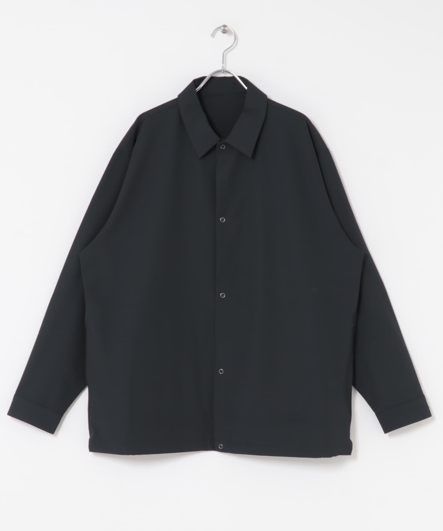 『UR TECH』サマシェア ロングスリーブシャツカーディガン CHARCOAL M
