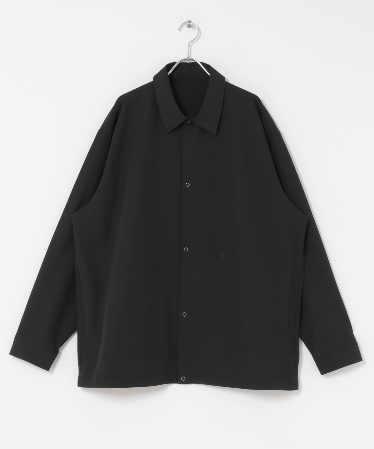 『UR TECH』サマシェア ロングスリーブシャツカーディガン BLACK M