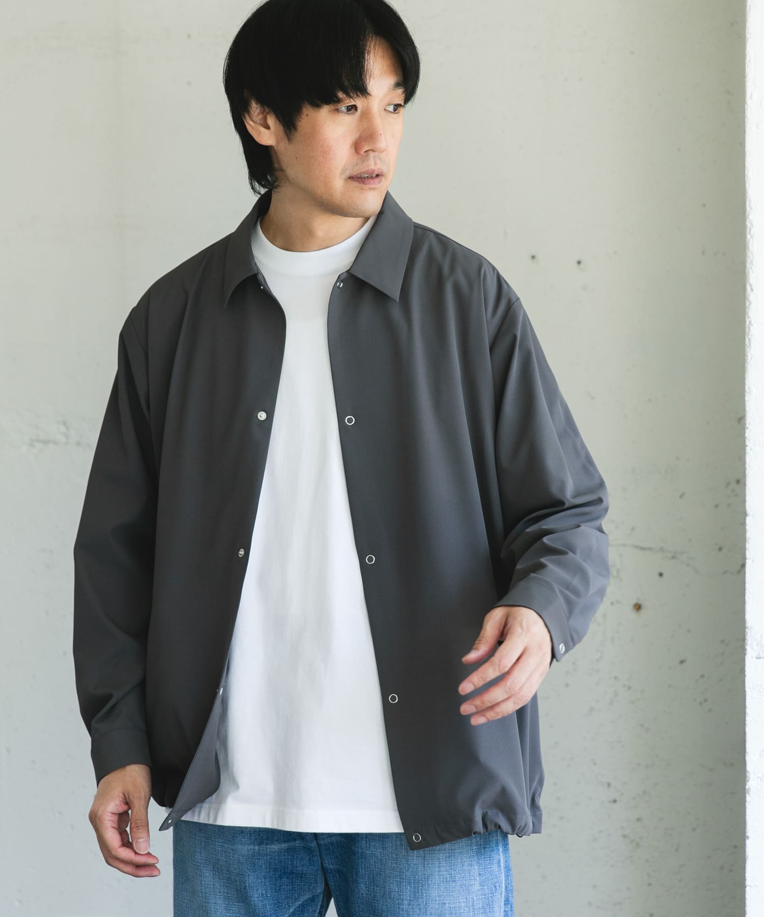『UR TECH』サマシェア ロングスリーブシャツカーディガン