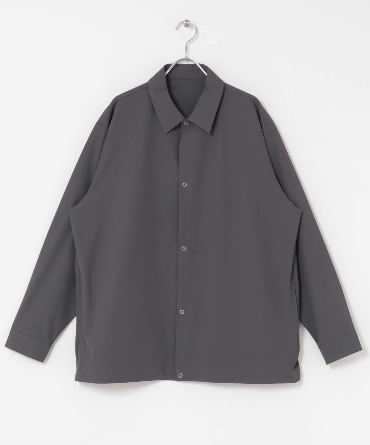 『UR TECH』サマシェア ロングスリーブシャツカーディガン GRAY M