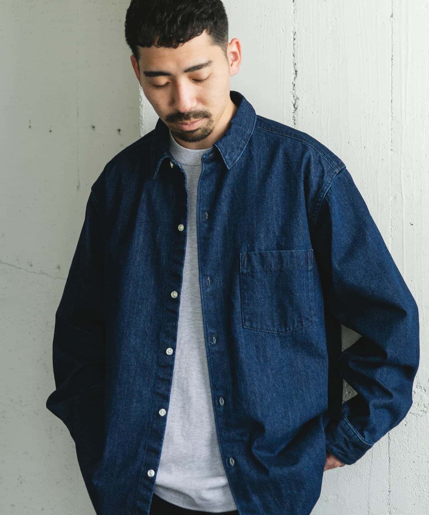 デニムレギュラーカラーシャツ