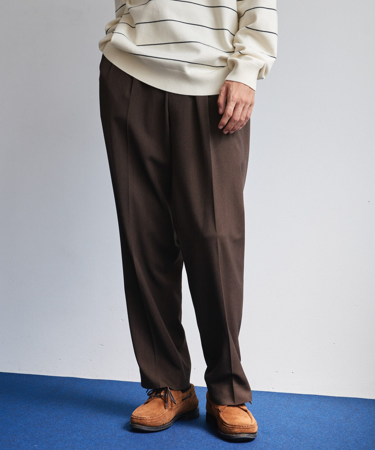 仁村紗和さん着用』『UR TECH』完声2タックワイドトラウザー(S TOP BRN