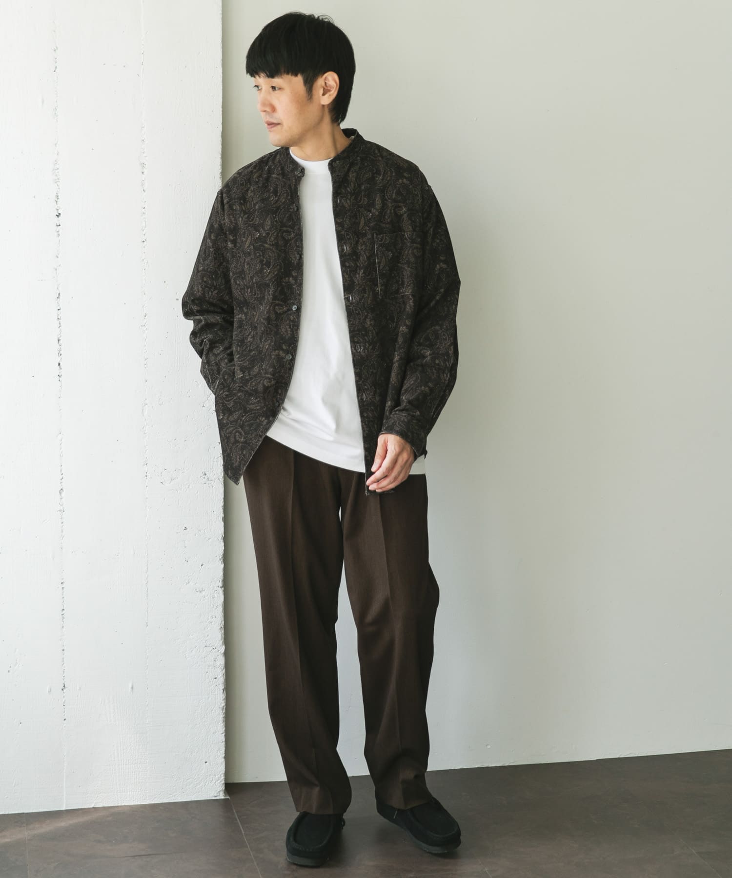 仁村紗和さん着用』『UR TECH』完声2タックワイドトラウザー(S TOP BRN