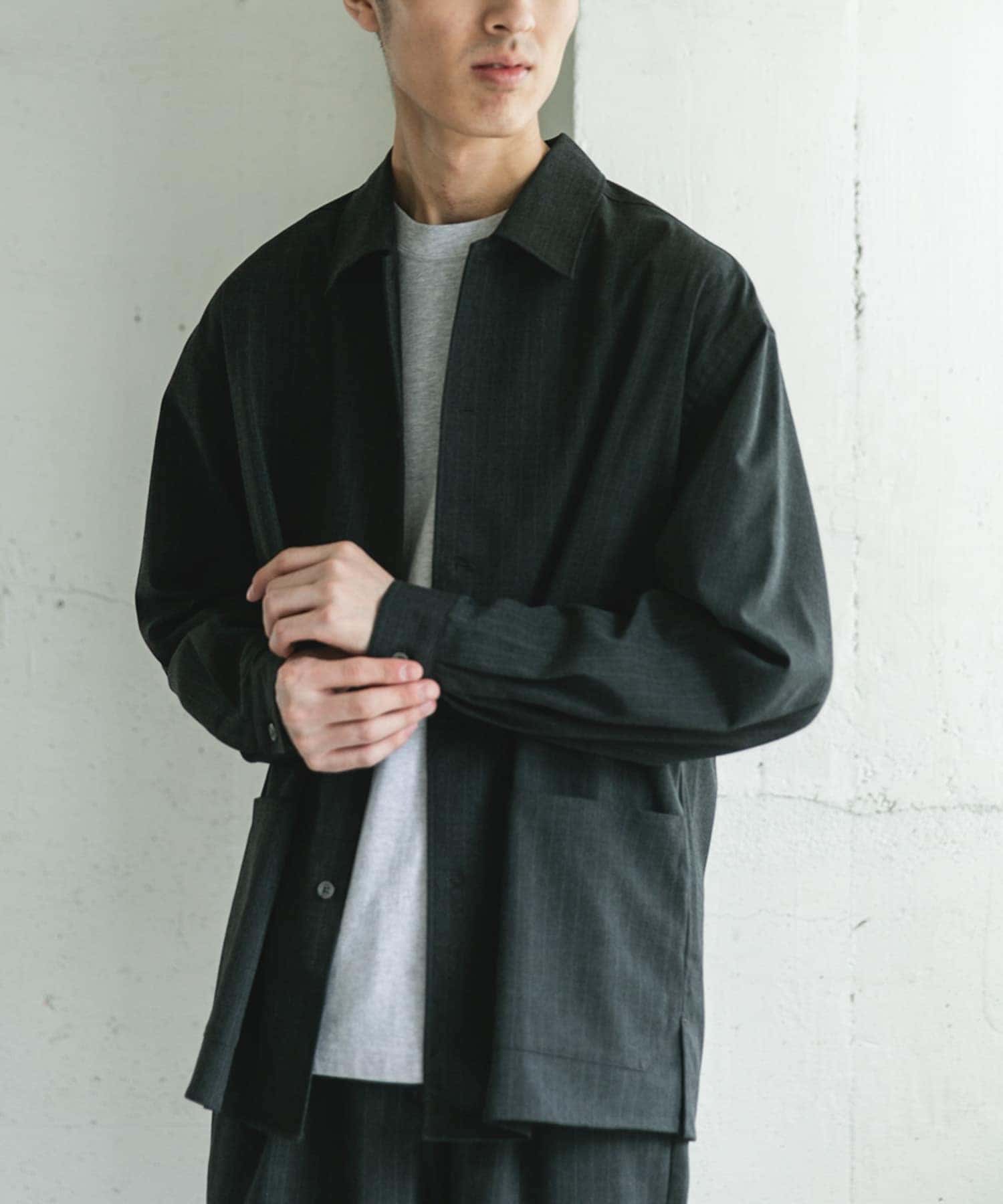 ウールライクシャツジャケット