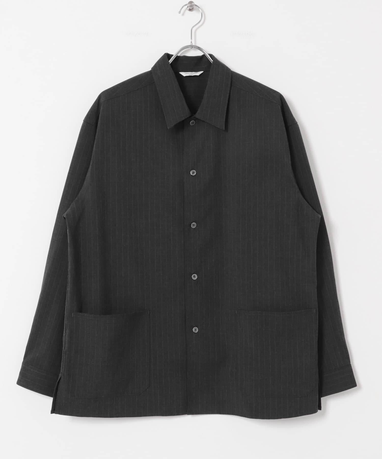 ウールライクシャツジャケット STRIPE M