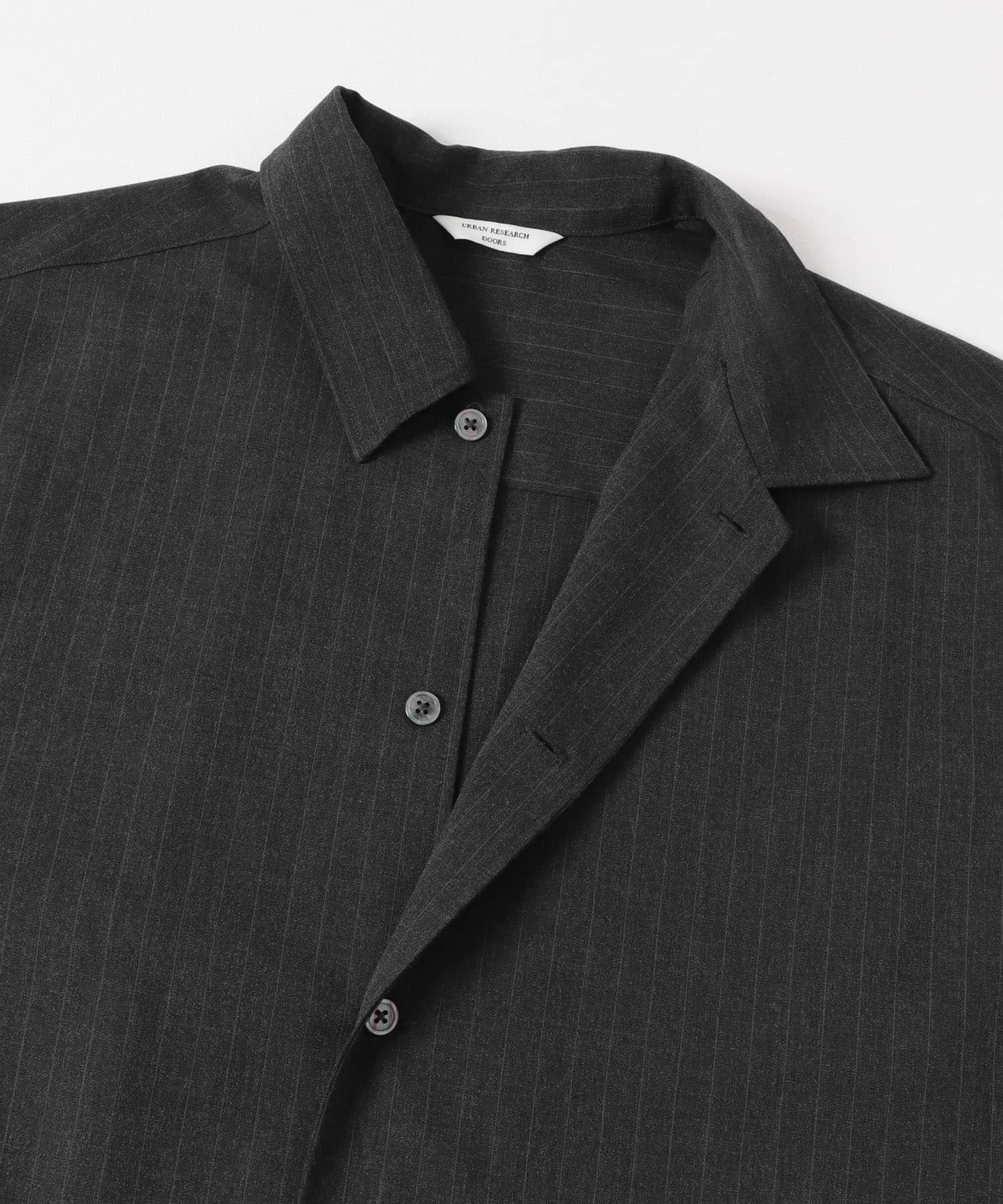 ウールライクシャツジャケット STRIPE M