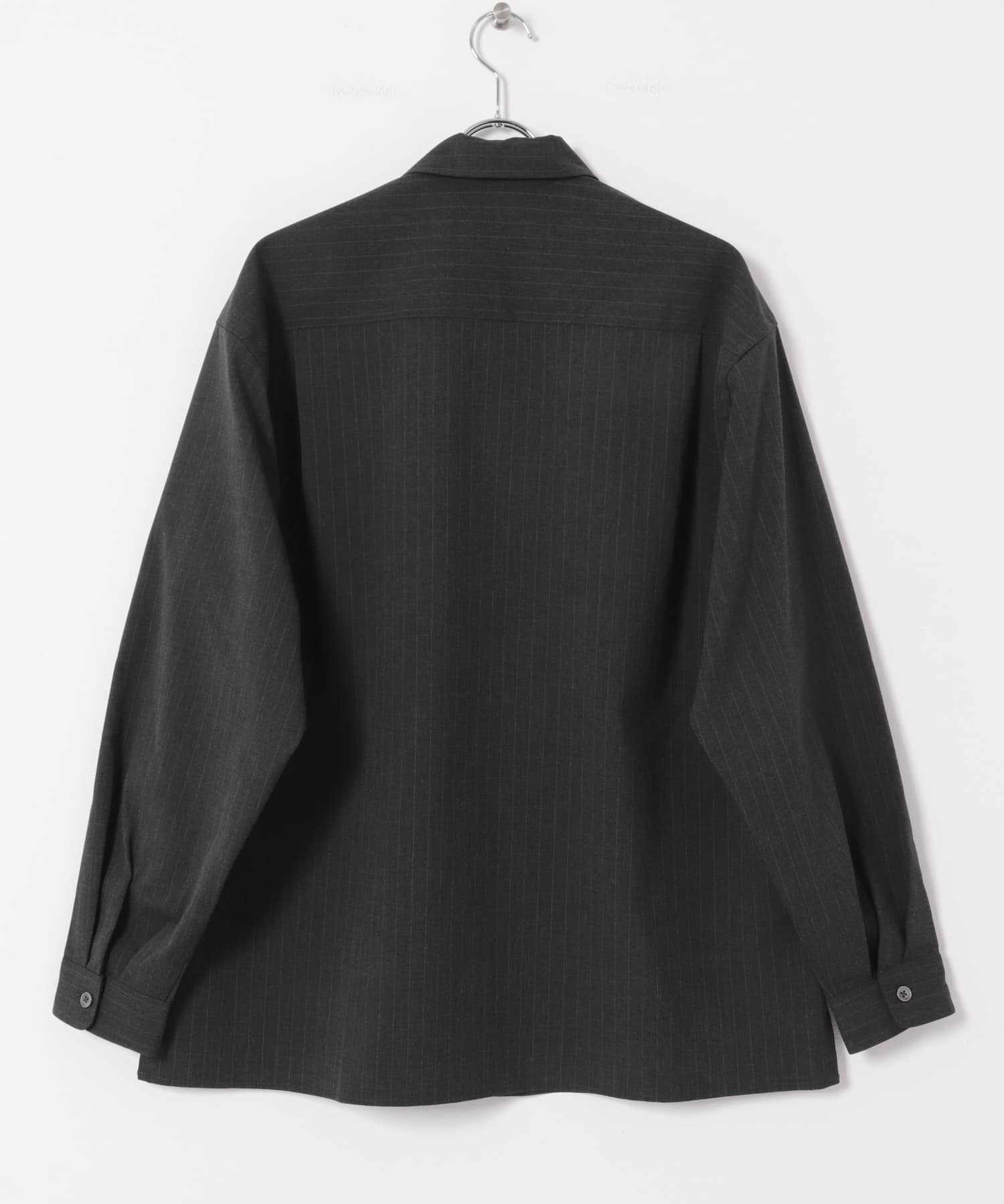 ウールライクシャツジャケット STRIPE M