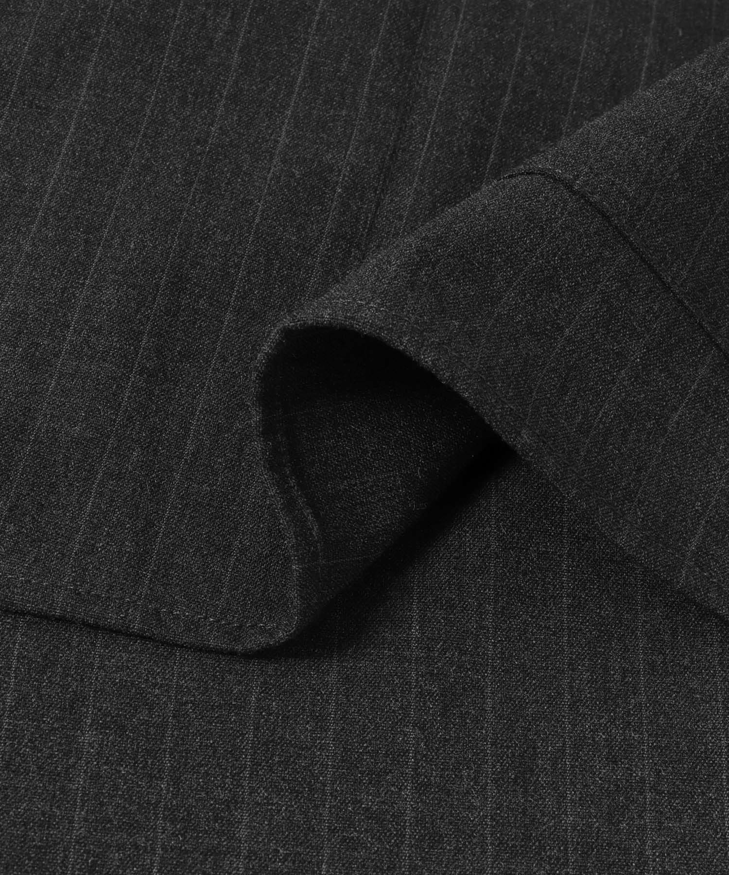 ウールライクシャツジャケット STRIPE M