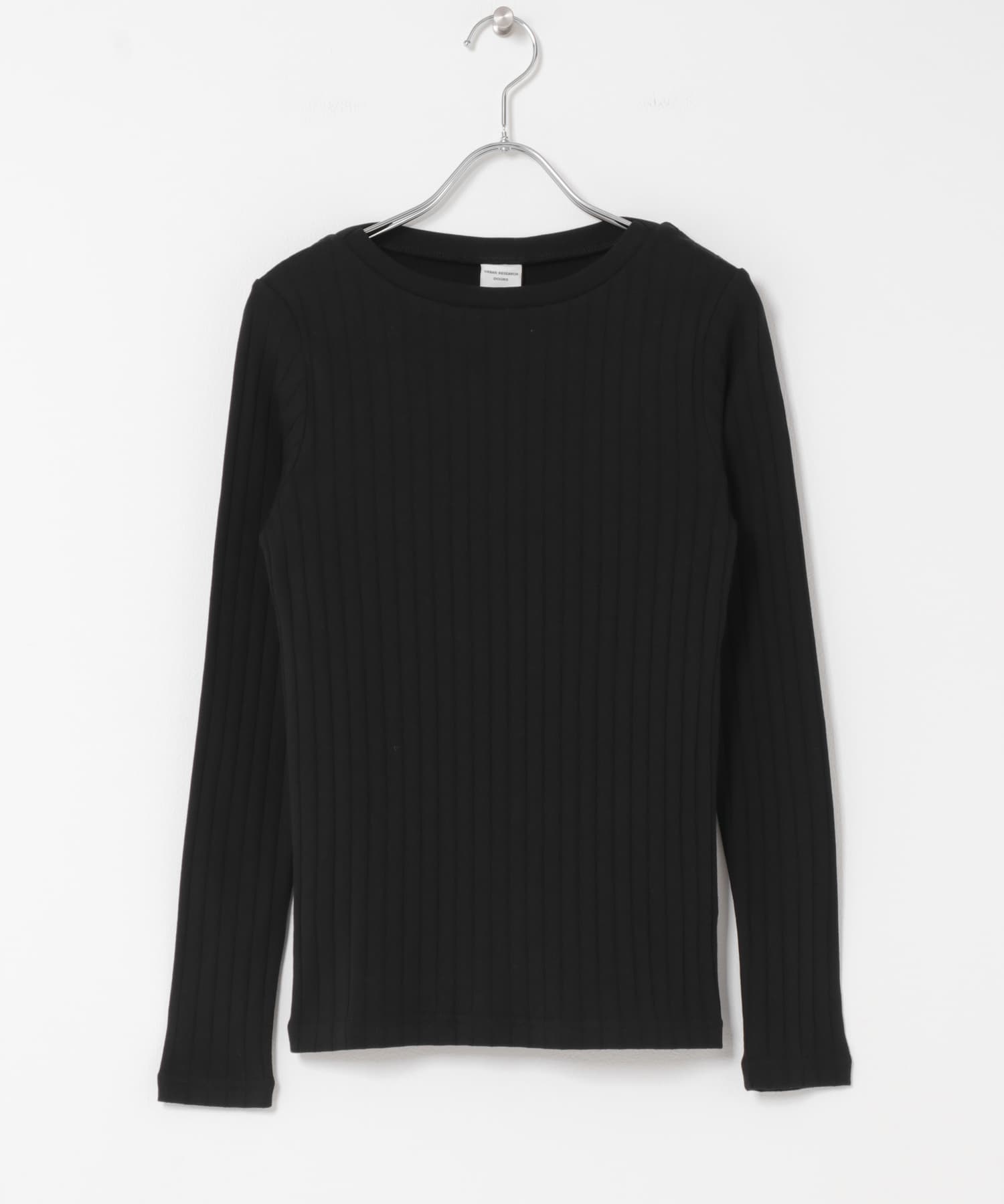 針抜き長袖カットソー BLACK M