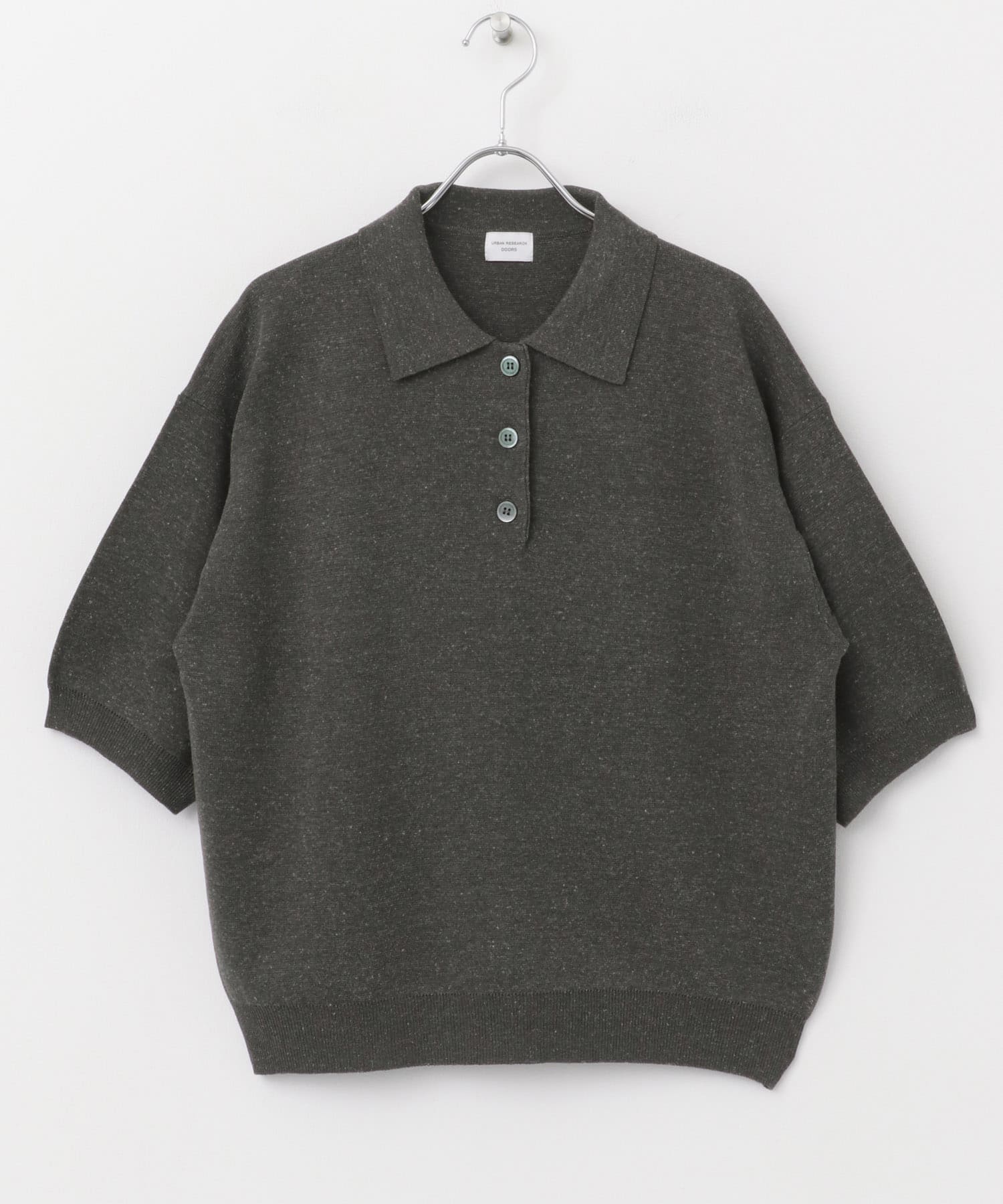 ニットポロシャツ CHARCOAL M