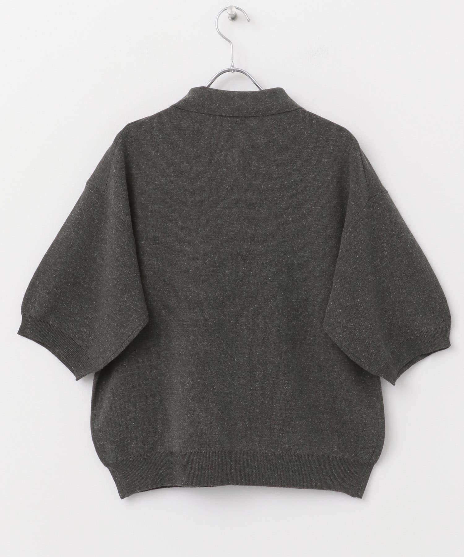 ニットポロシャツ CHARCOAL M