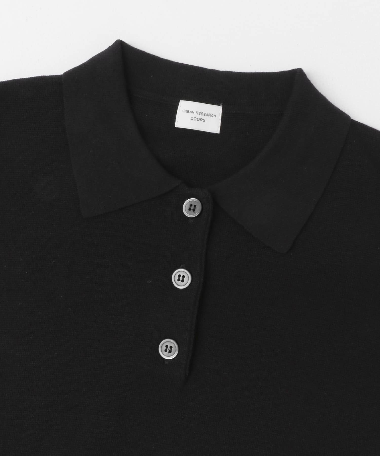 ニットポロシャツ BLACK M