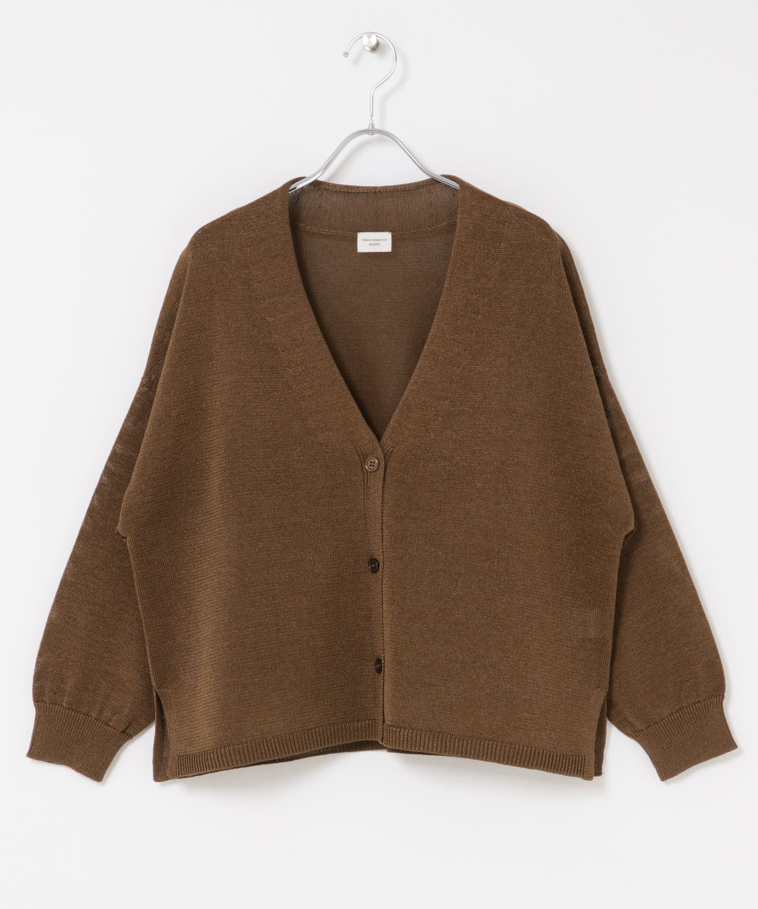 ウォッシャブルドライニットカーディガン BROWN M