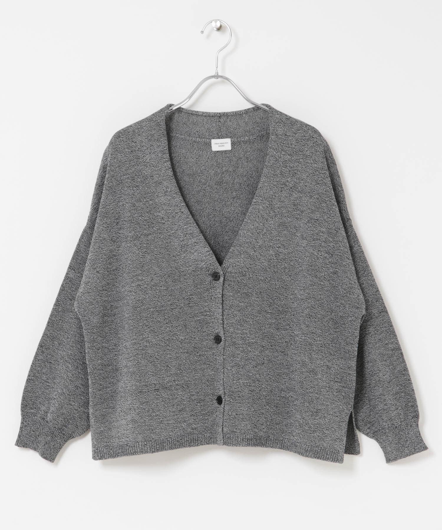 ウォッシャブルドライニットカーディガン MIX GRAY M