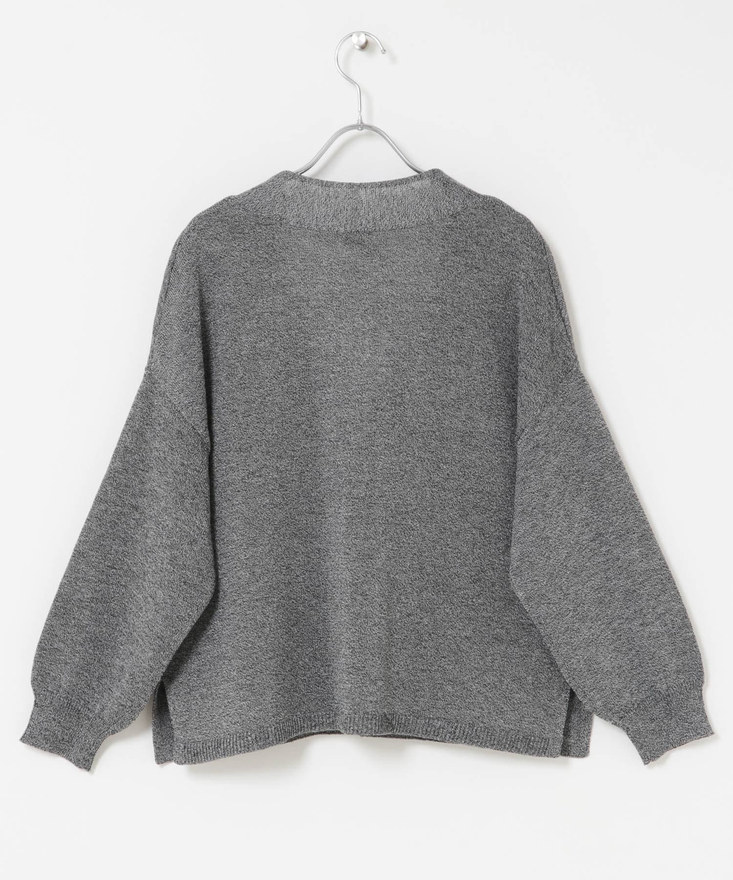 ウォッシャブルドライニットカーディガン MIX GRAY M