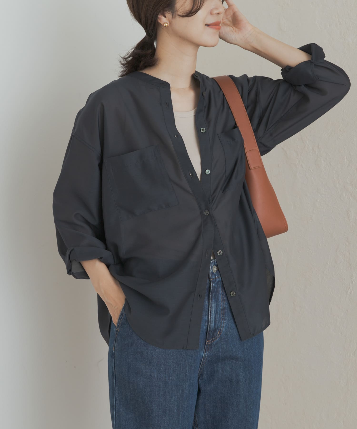 シアーバンドカラーシャツ(M BURGUNDY): トップス｜URBAN RESEARCH公式